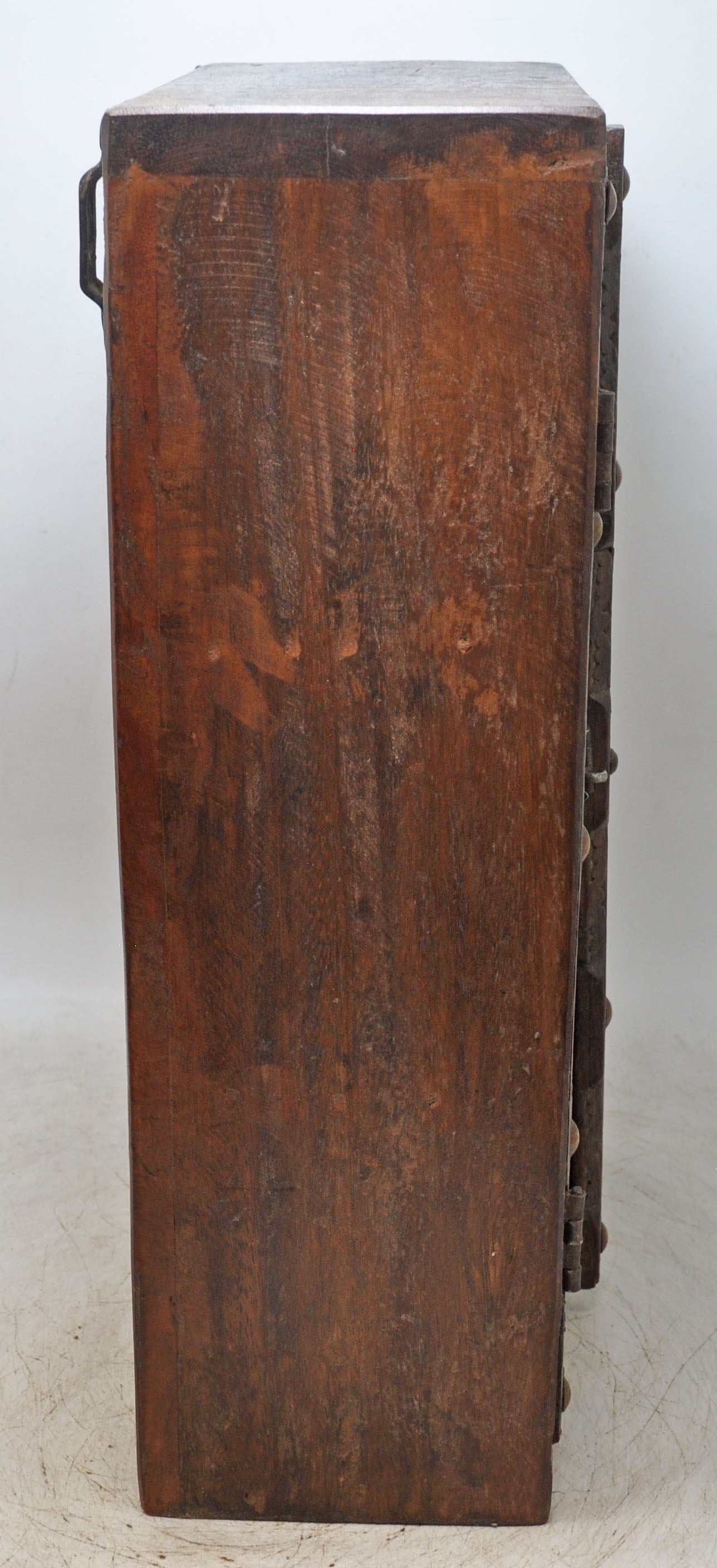 Vintage Wooden Wall Hanging Storage Cabinet Box Original Old Fine Brass Fitted