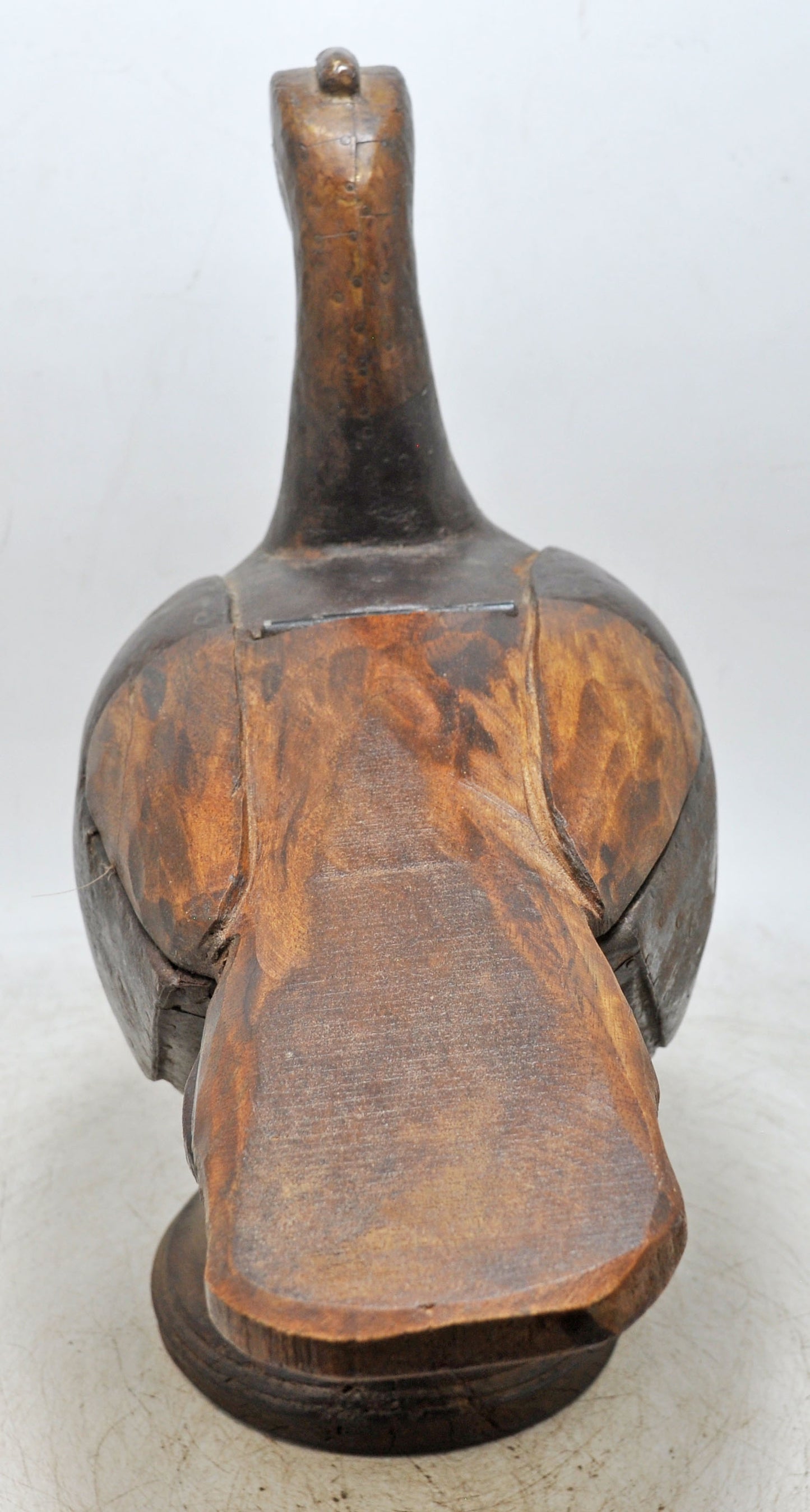 Antique Wooden Large Duck Swan Bird Figurine Box Original Old Fine Hand Carved