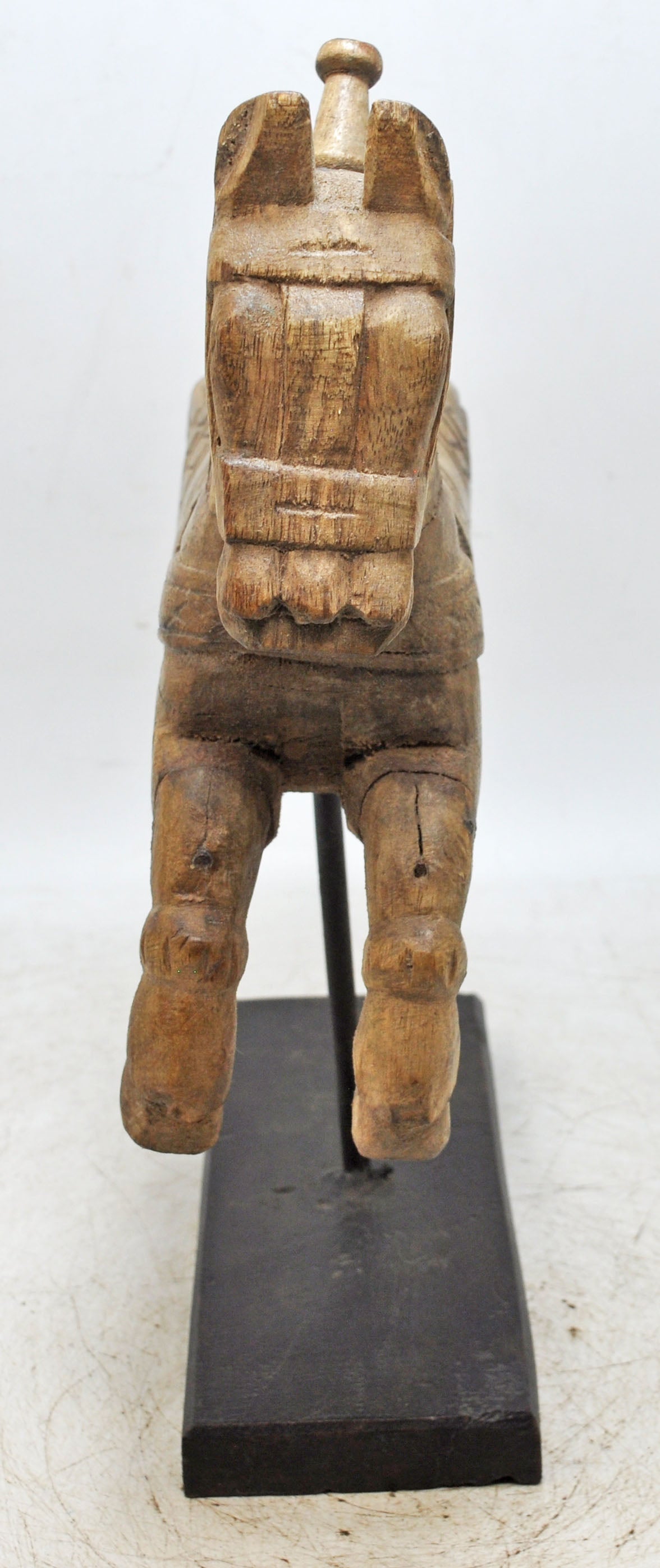 Antique Wooden Horse Figurine Original Old Fine Hand Carved