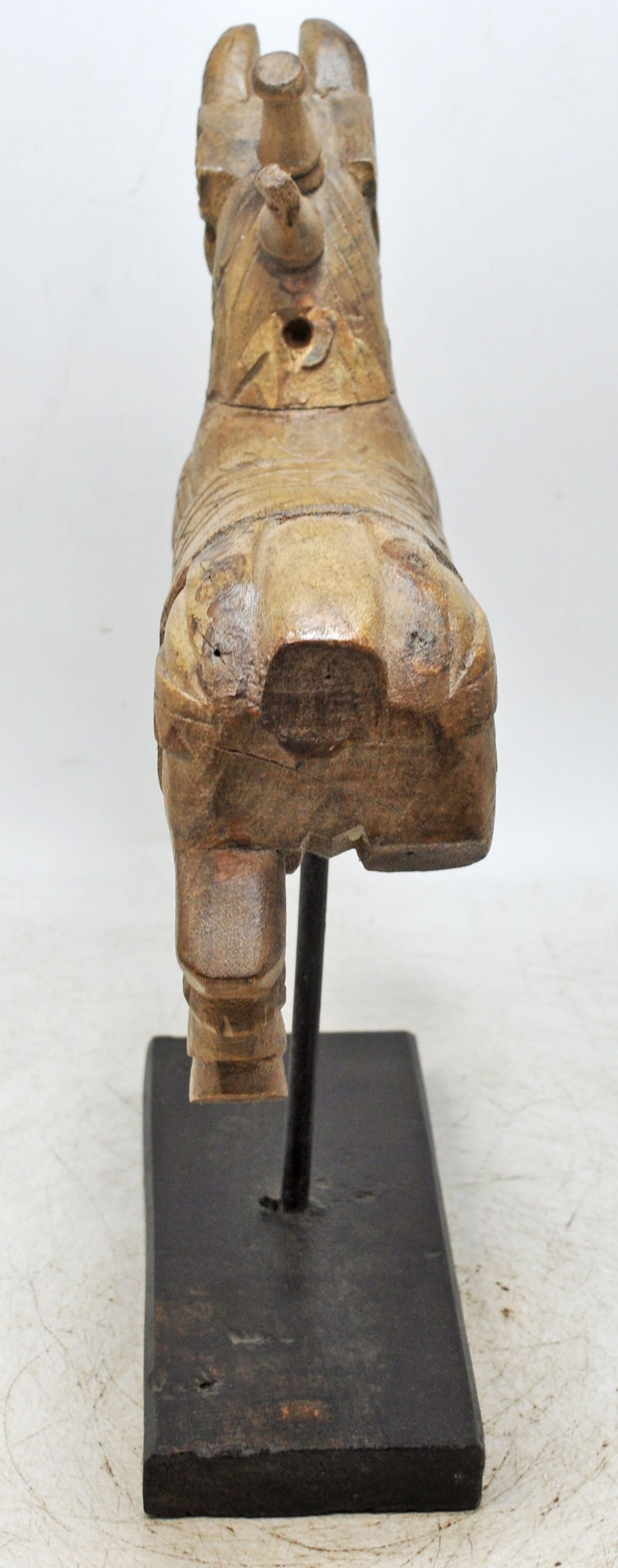 Antique Wooden Horse Figurine Original Old Fine Hand Carved