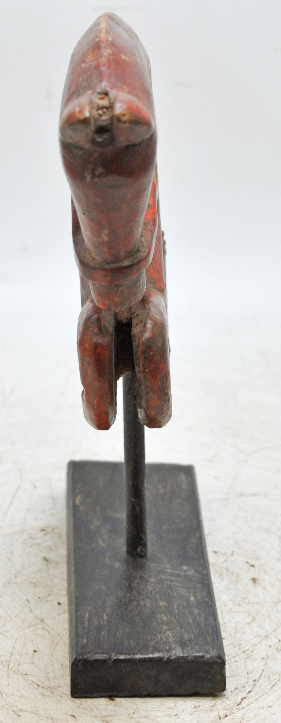Antique Wooden Horse Head Figurine Original Old Hand Carved