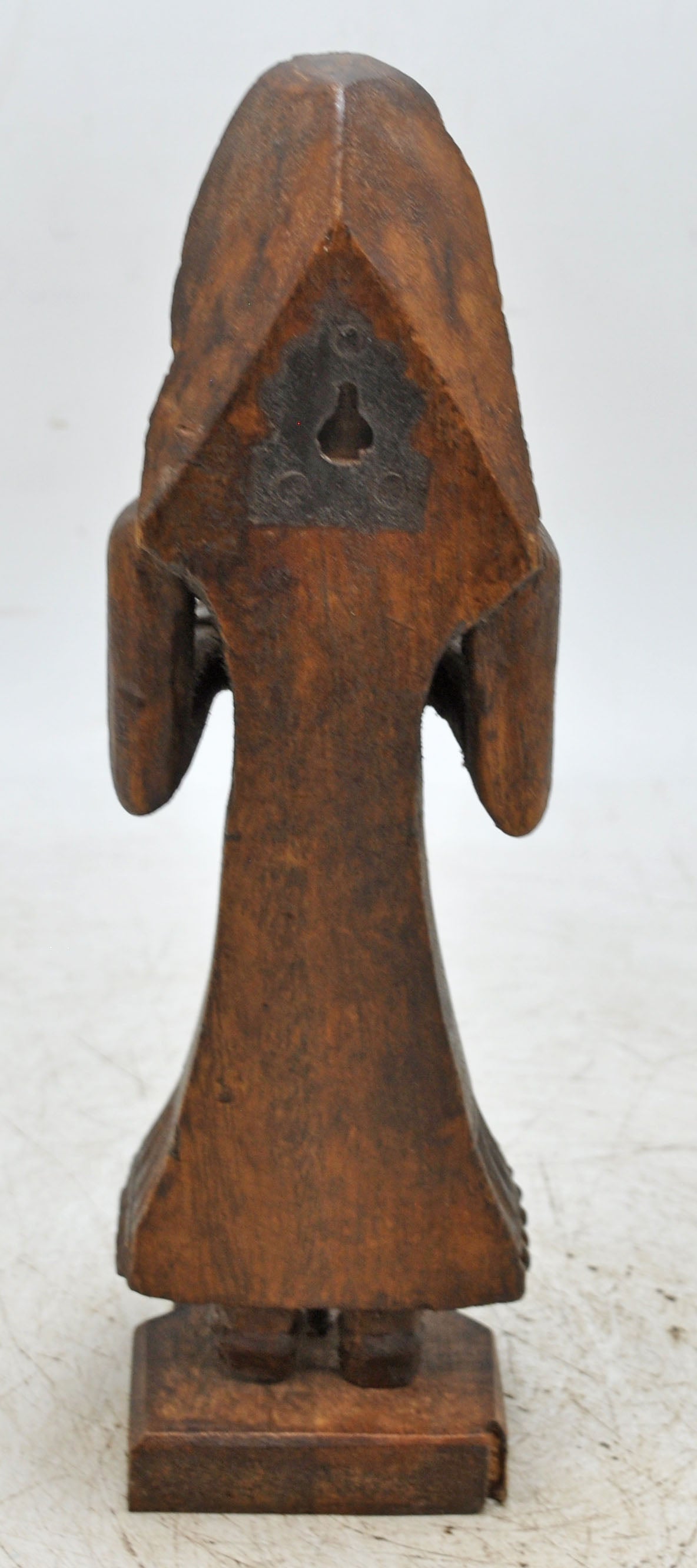 Antique Wooden Musician Lady Figurine Original Old Fine Hand Carved