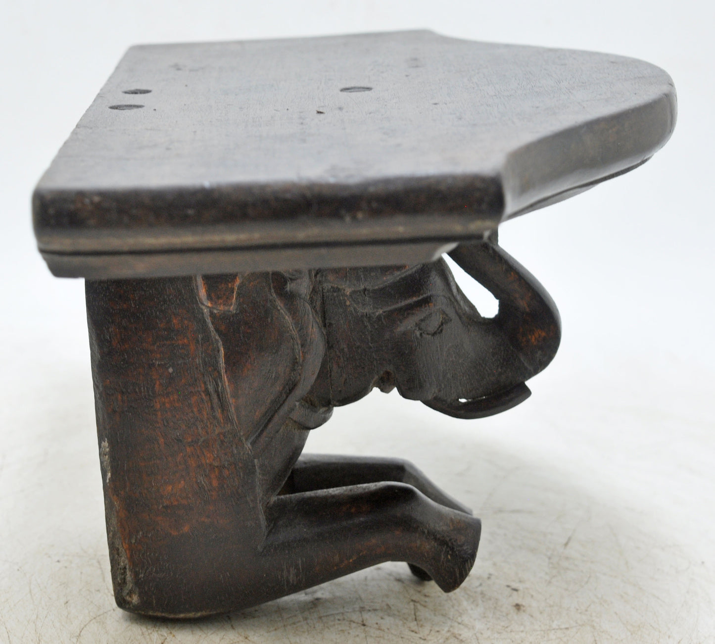 Vintage Wooden Elephant Design Wall Hanging Shelf Original Old Hand Carved