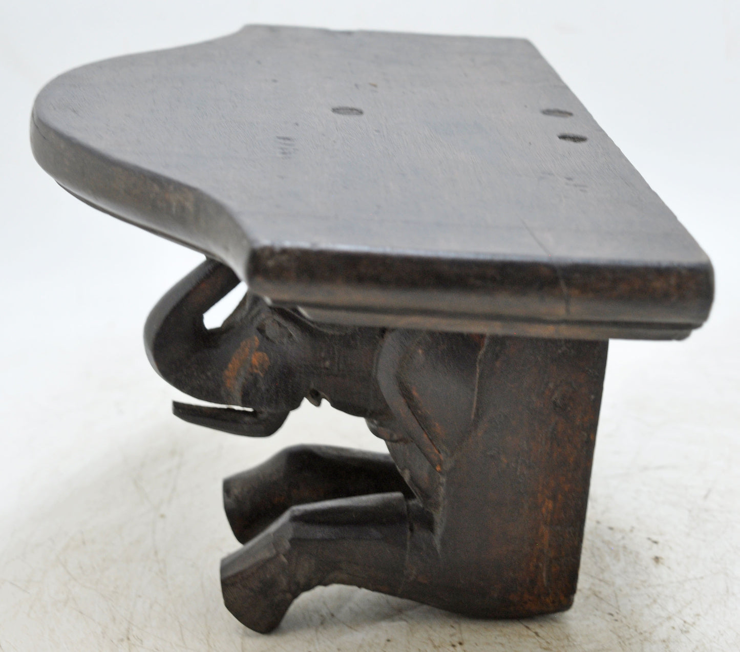 Vintage Wooden Elephant Design Wall Hanging Shelf Original Old Hand Carved