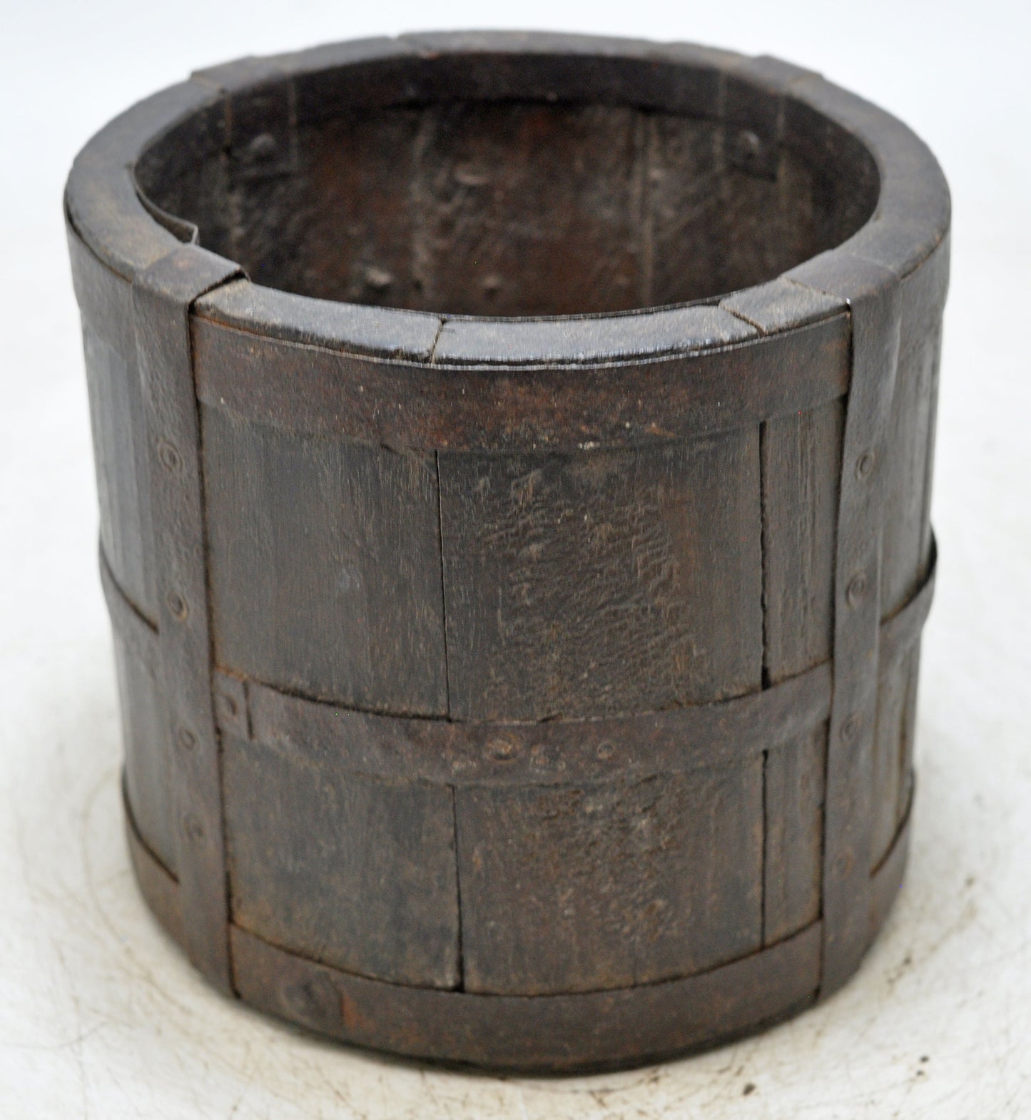 Vintage Wooden Kitchenware Grain Measurement Paili Pot Original Old Hand Carved