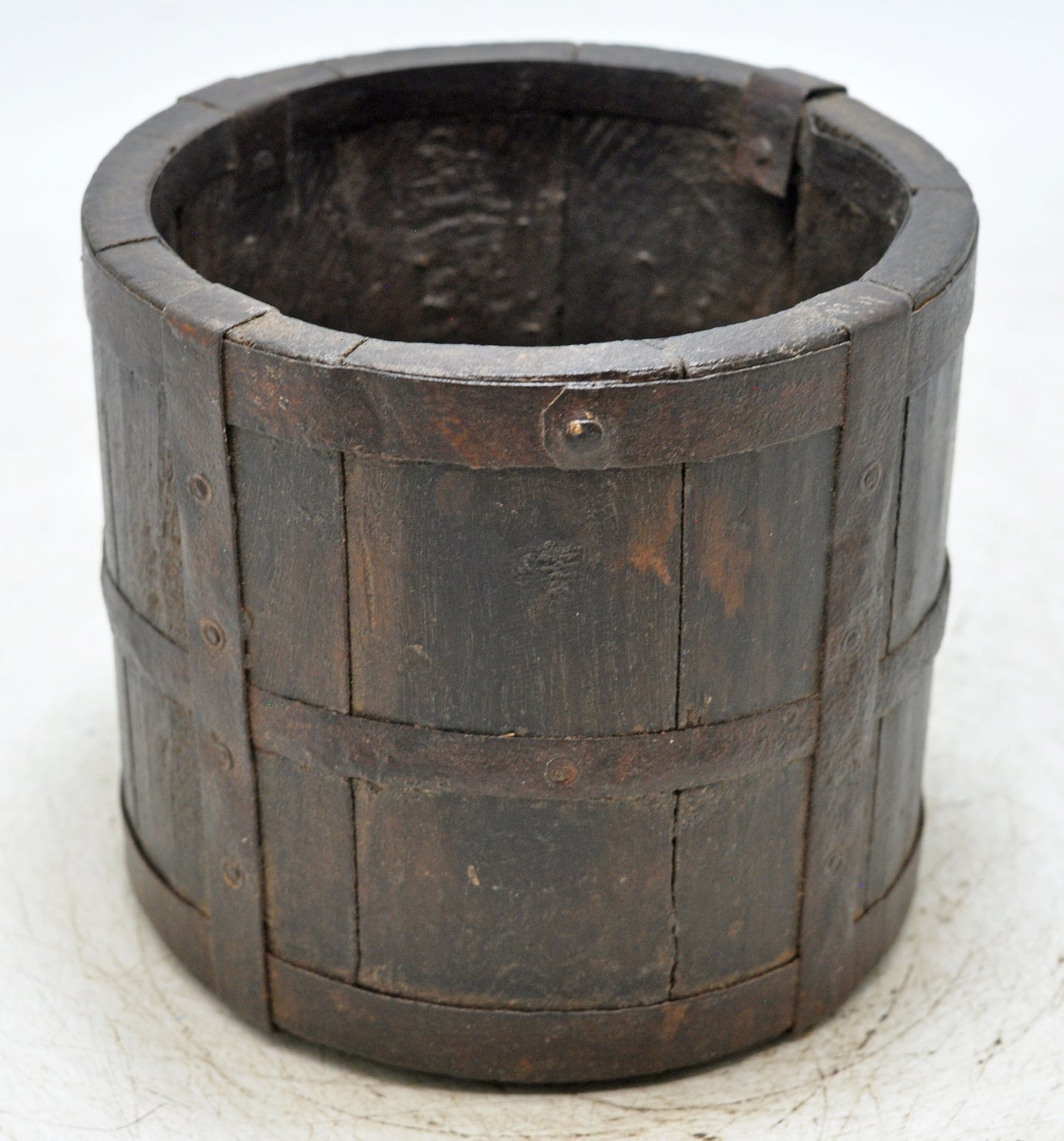 Vintage Wooden Kitchenware Grain Measurement Paili Pot Original Old Hand Carved