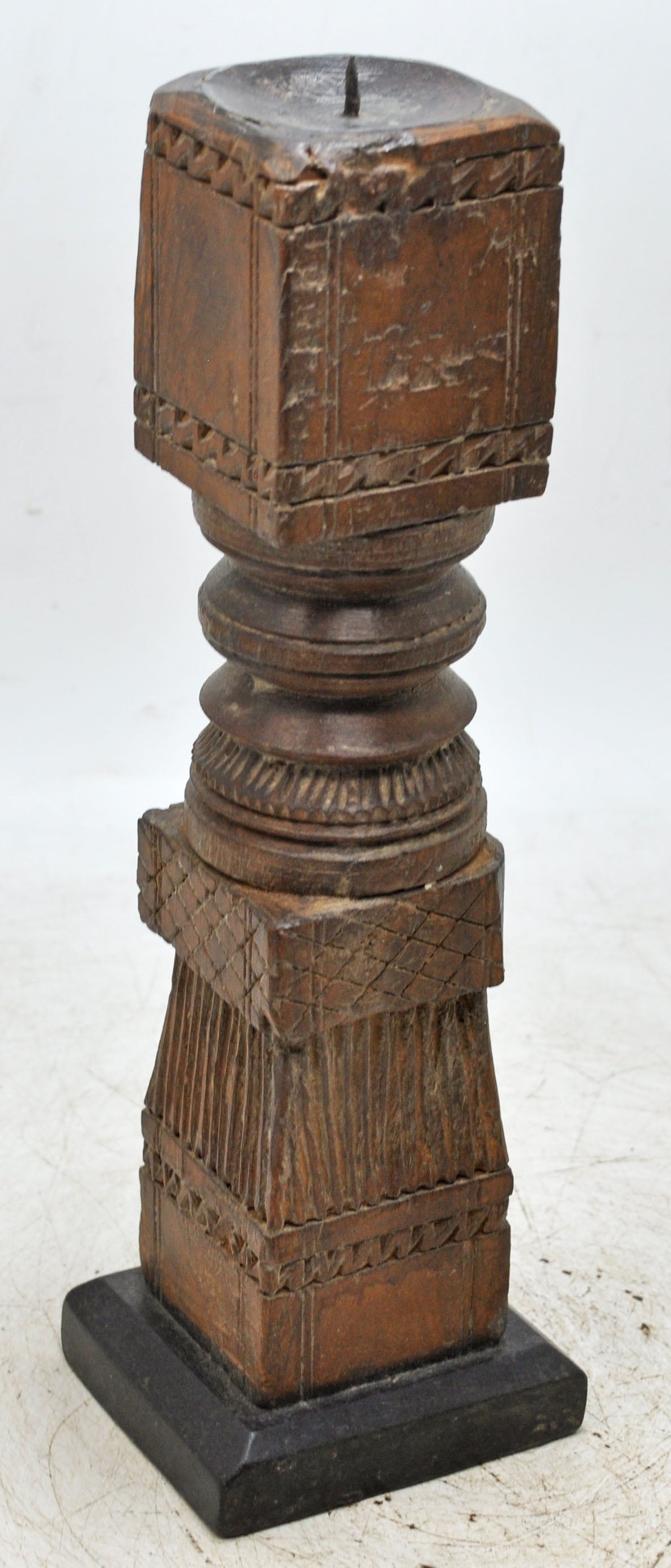 Antique Wooden Paga Candle Holder Stand Original Old Hand Carved