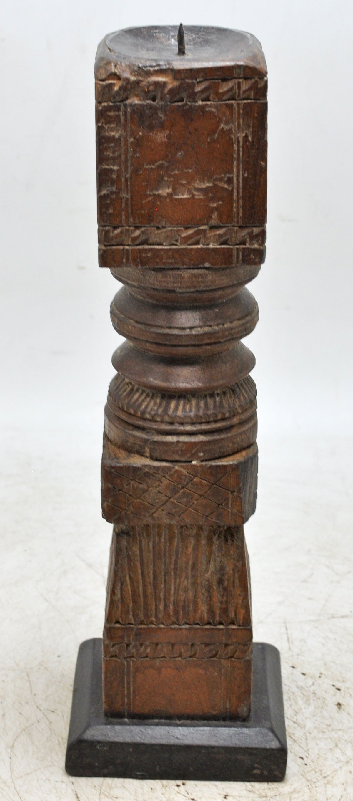 Antique Wooden Paga Candle Holder Stand Original Old Hand Carved