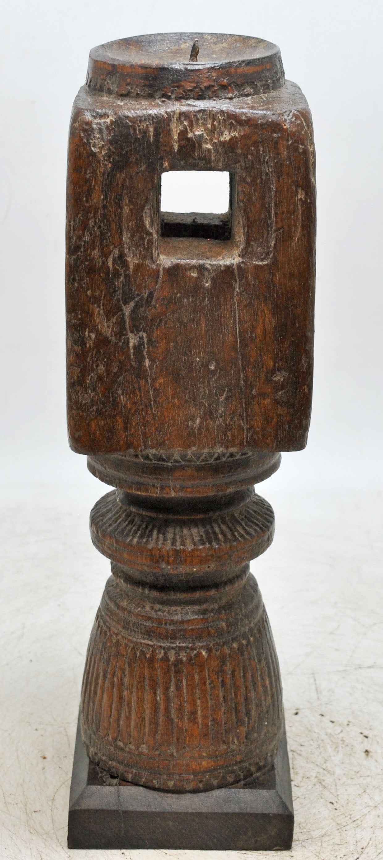 Antique Wooden Paga Candle Holder Stand Original Old Hand Carved