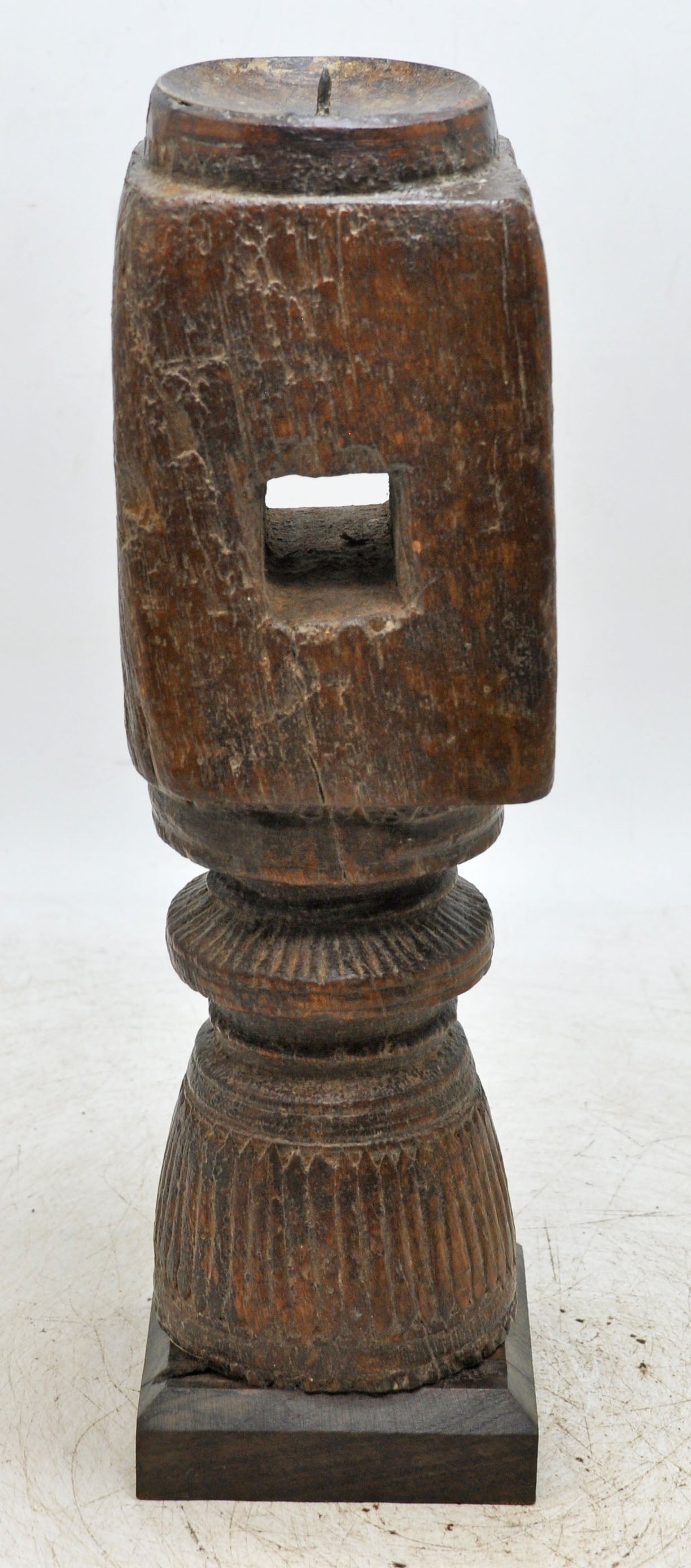Antique Wooden Paga Candle Holder Stand Original Old Hand Carved