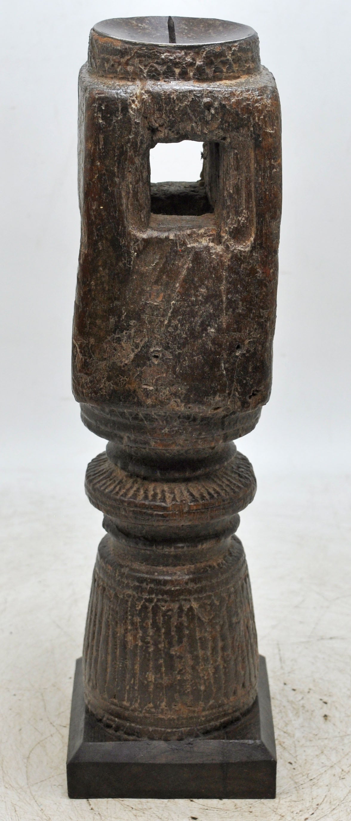 Antique Wooden Paga Candle Holder Stand Original Old Hand Carved