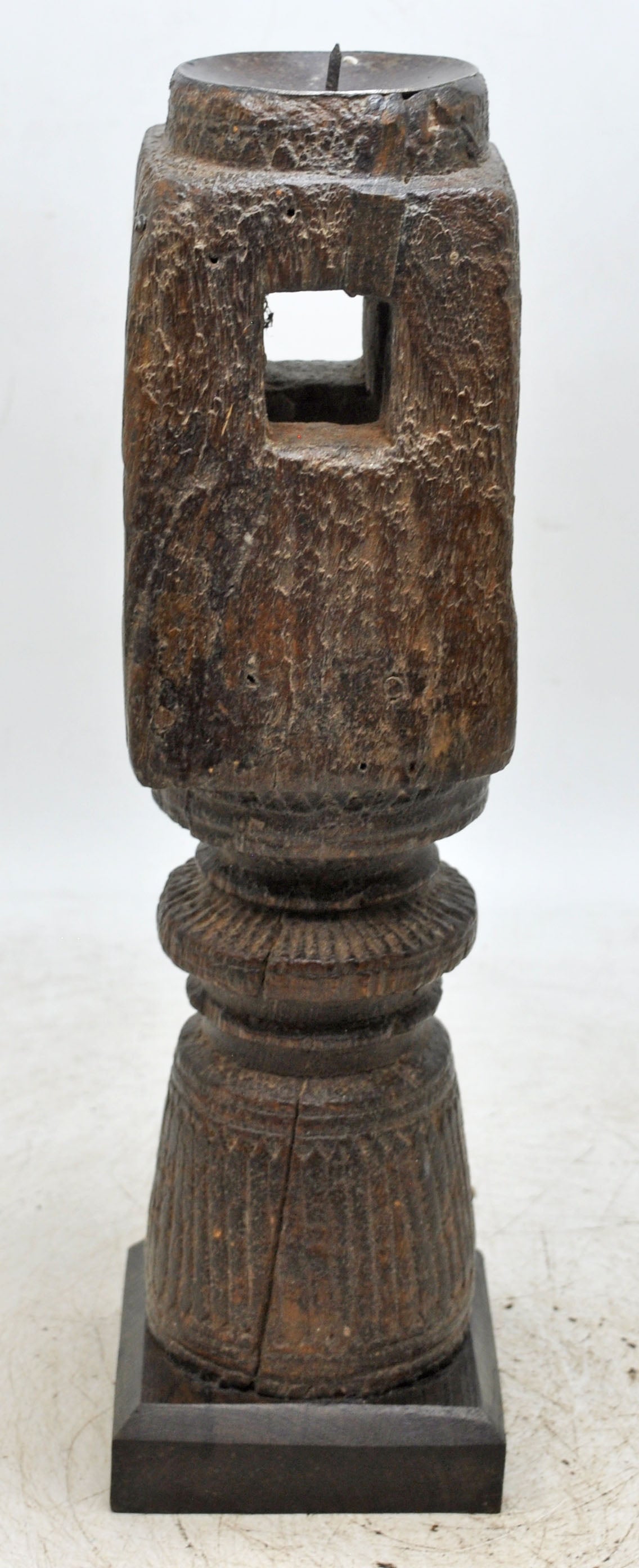 Antique Wooden Paga Candle Holder Stand Original Old Hand Carved