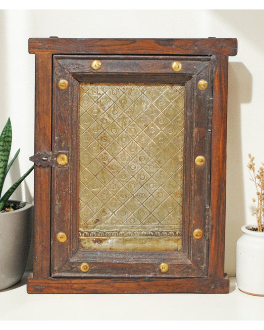 Antique Wooden Wall Décor Window Panel Frame Original Old Hand Crafted