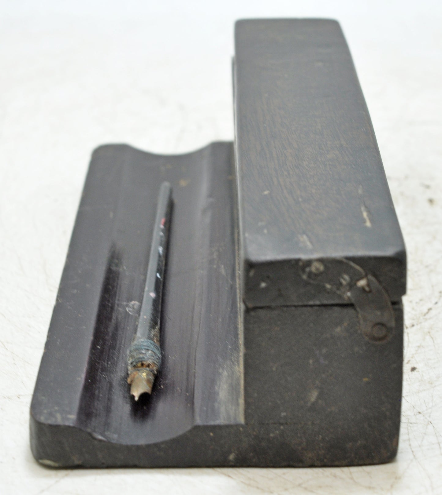 Antique Wooden Pen and Ink Pots Stand Original Old Hand Crafted