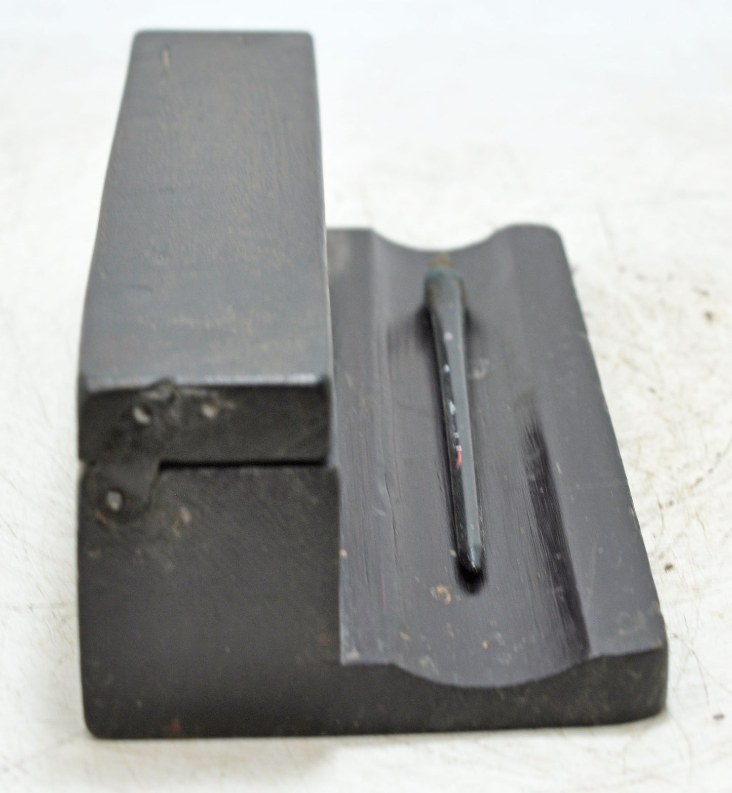 Antique Wooden Pen and Ink Pots Stand Original Old Hand Crafted