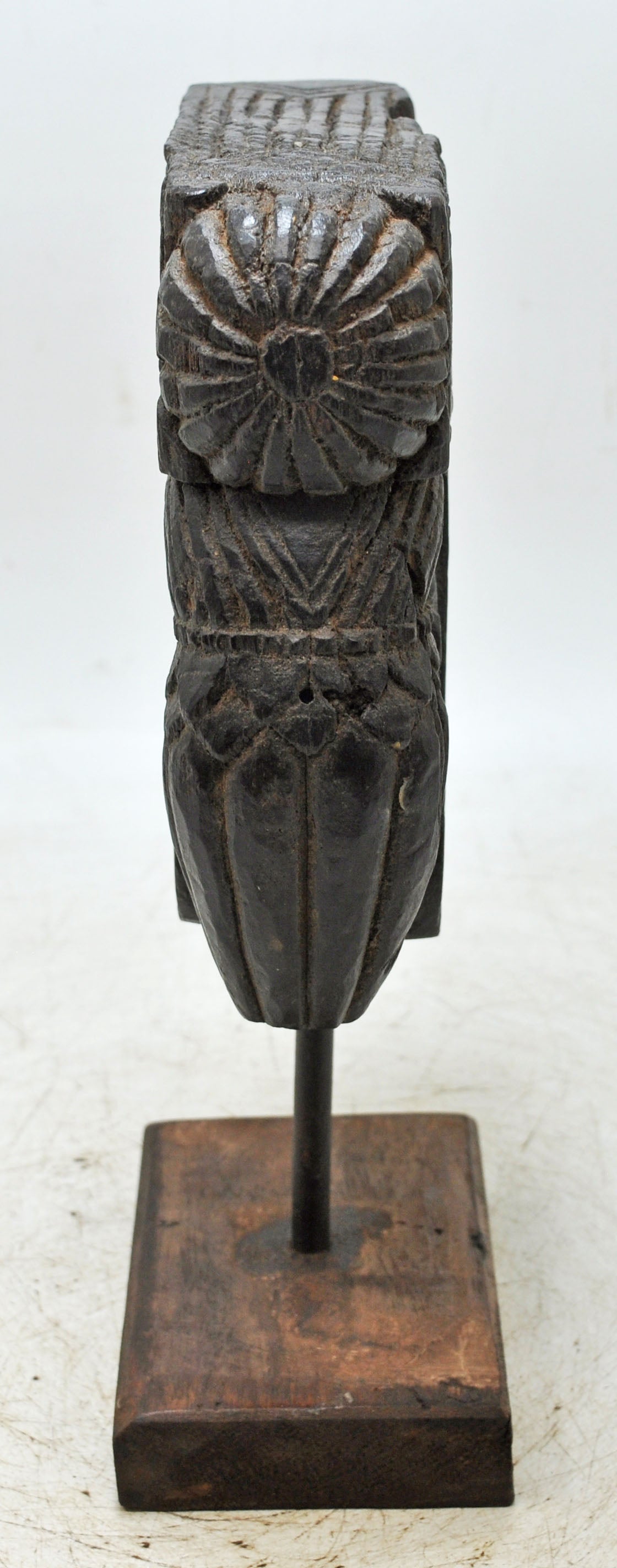Antique Wooden Bracket Carving on Stand Original Old Hand Carved
