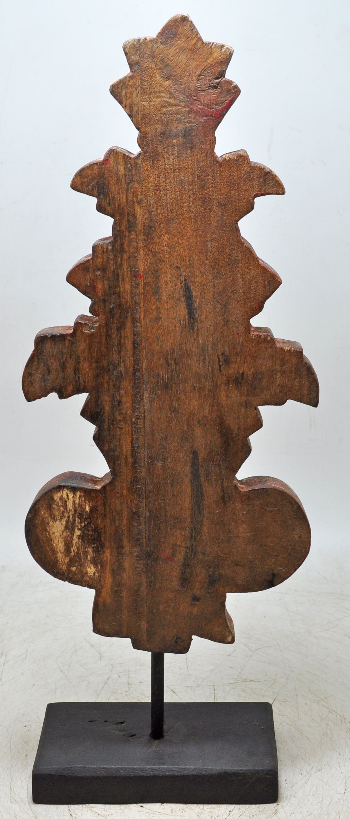Fine Hand Carved Wooden Flower Carving Panel Plaque Rustic Painted Red