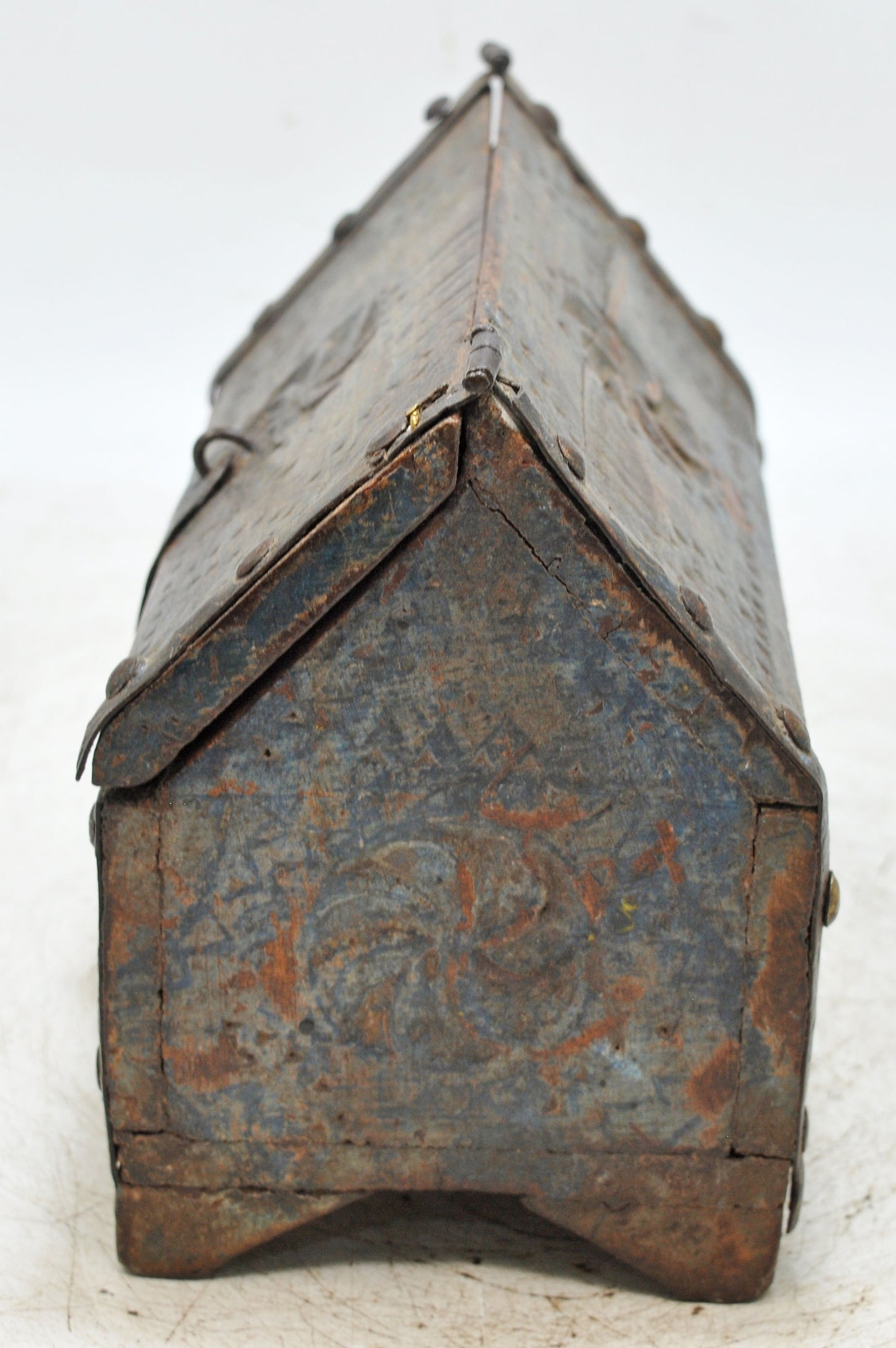 Vintage Wooden Dome Shaped Storage Box Original Old Hand Crafted Carved