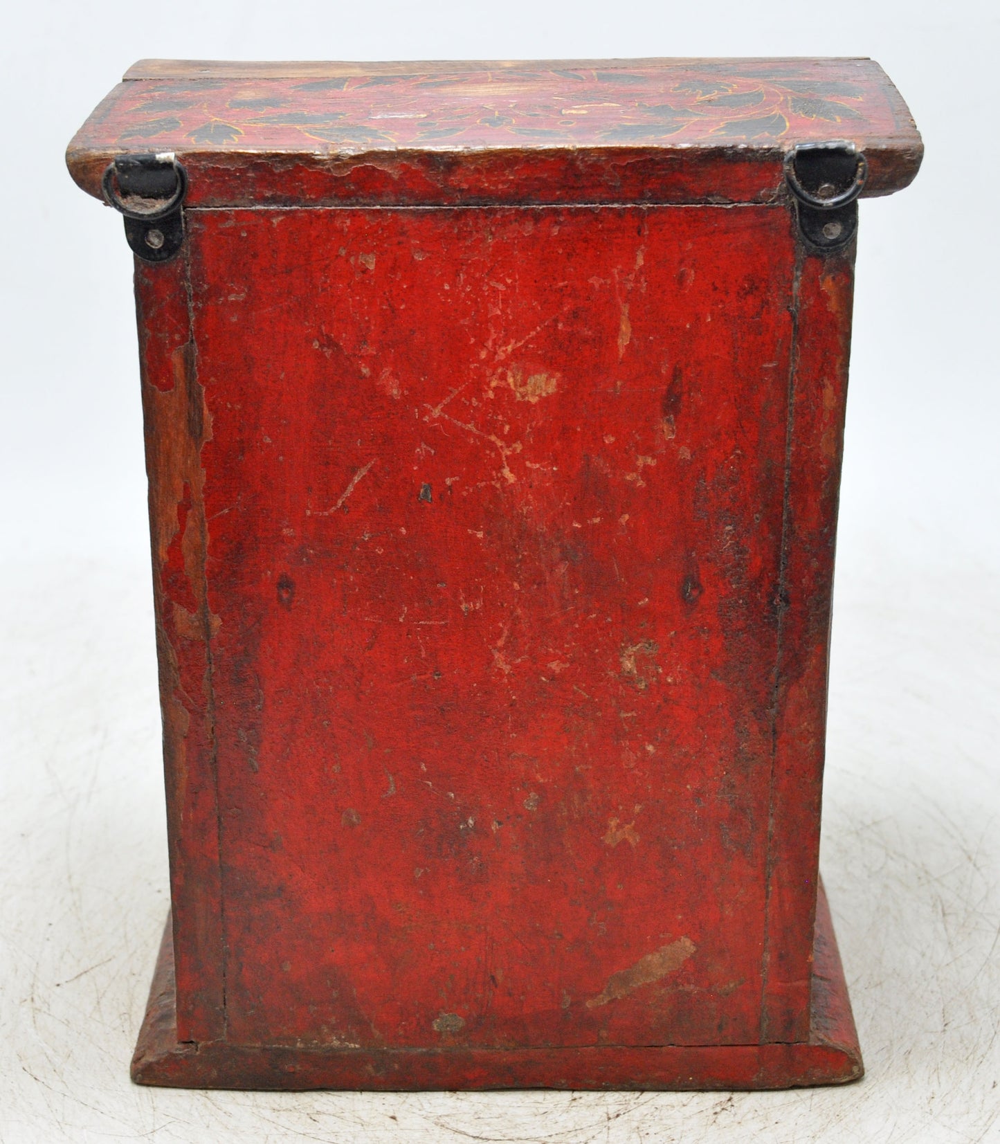 Vintage Wooden Small Cabinet Shaped Storage Box Original Old Hand Painted