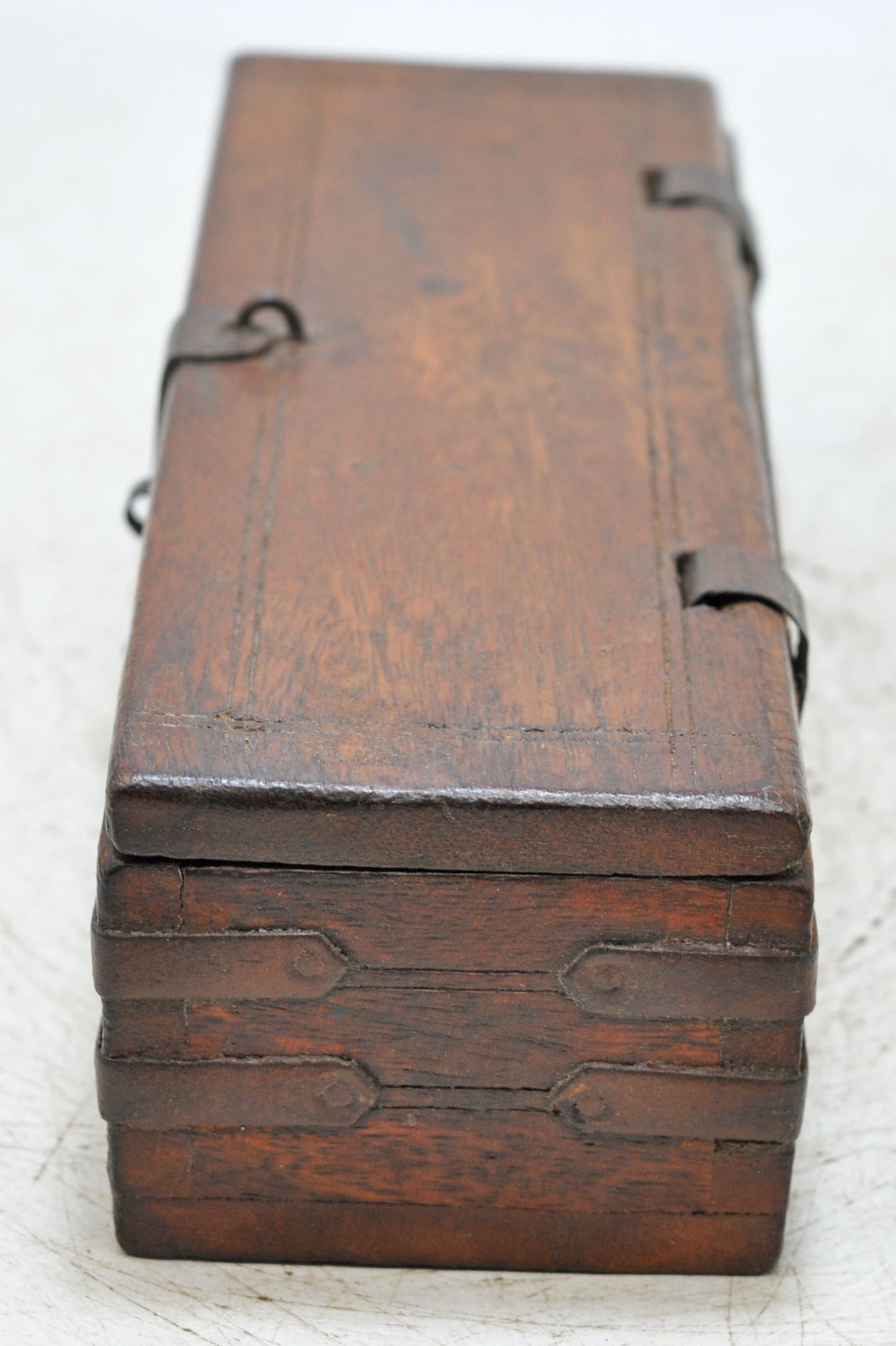 Vintage Wooden Long Pencil Stationary Box Original Old Hand Crafted