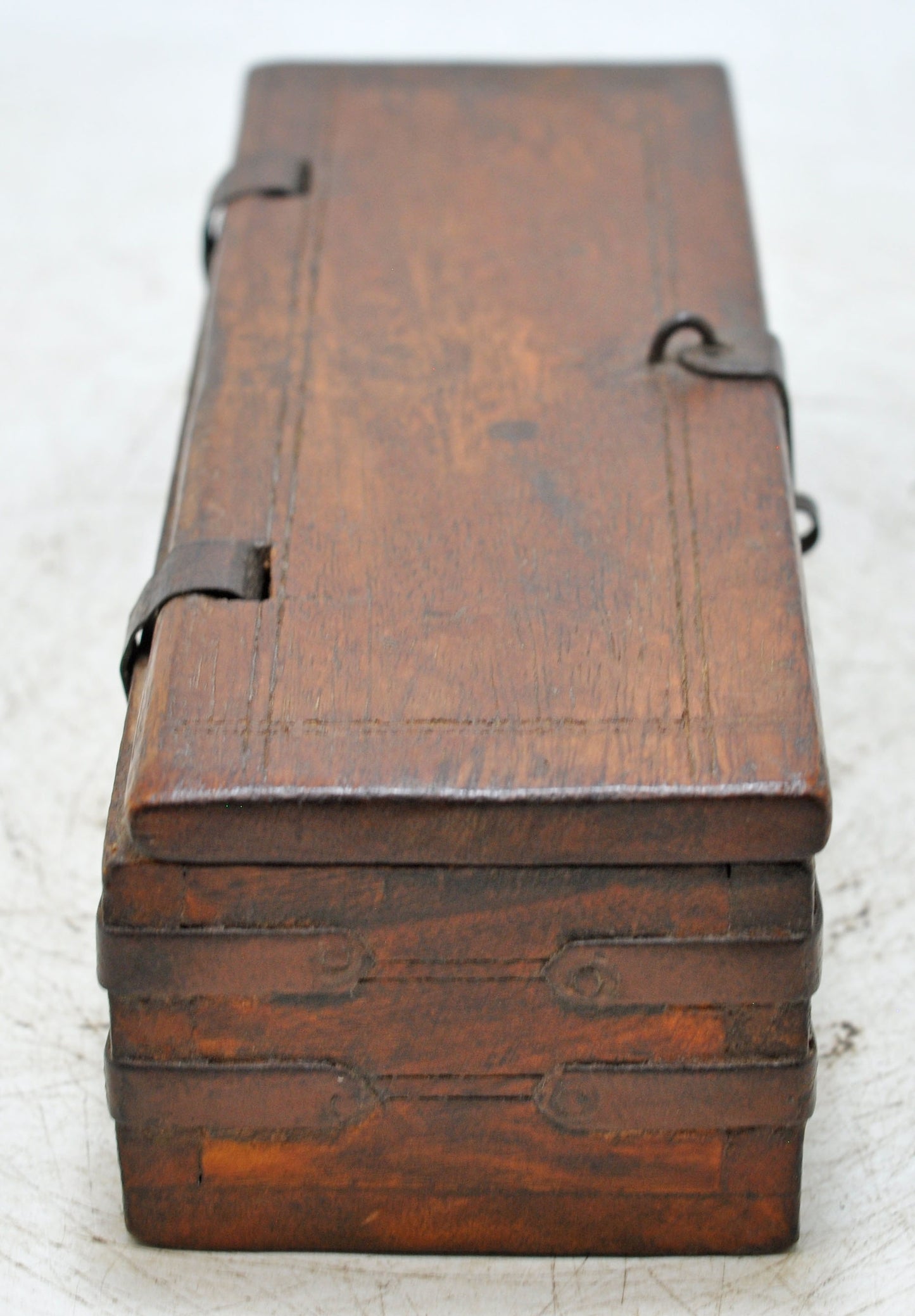 Vintage Wooden Long Pencil Stationary Box Original Old Hand Crafted