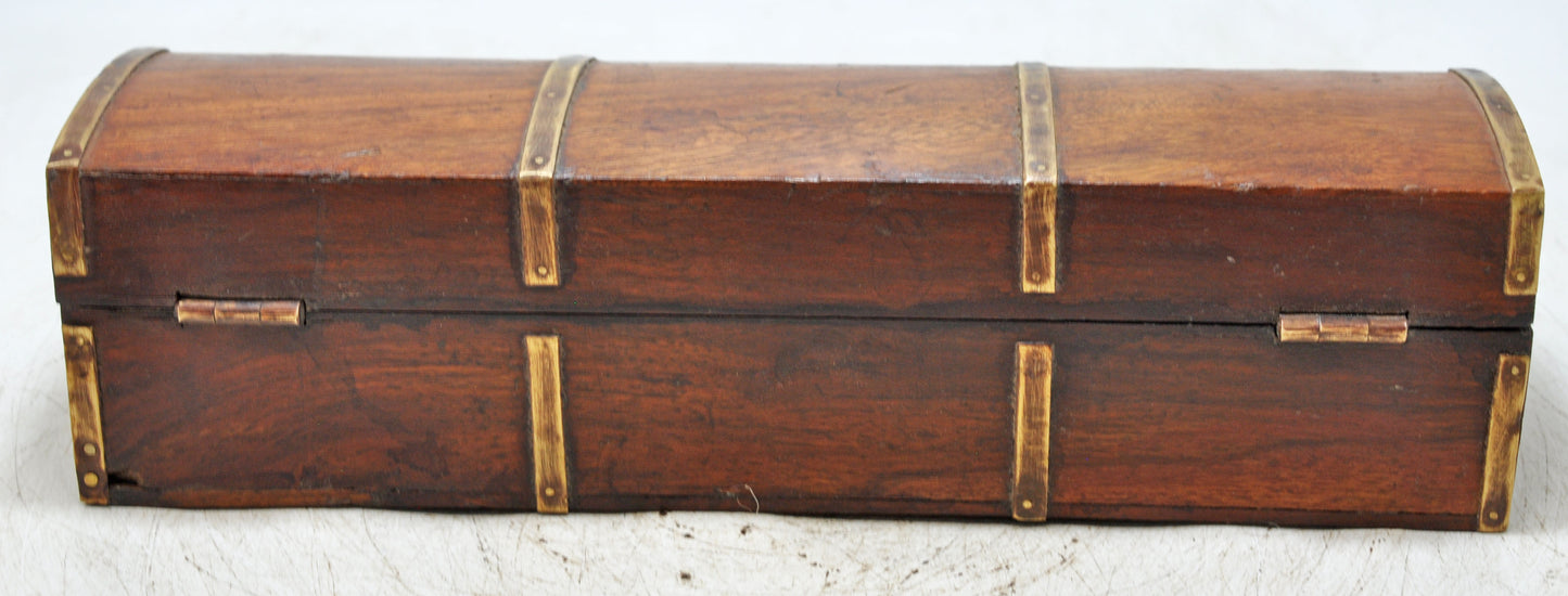 Vintage Wooden Long Pencil Stationary Box Original Old Hand Crafted