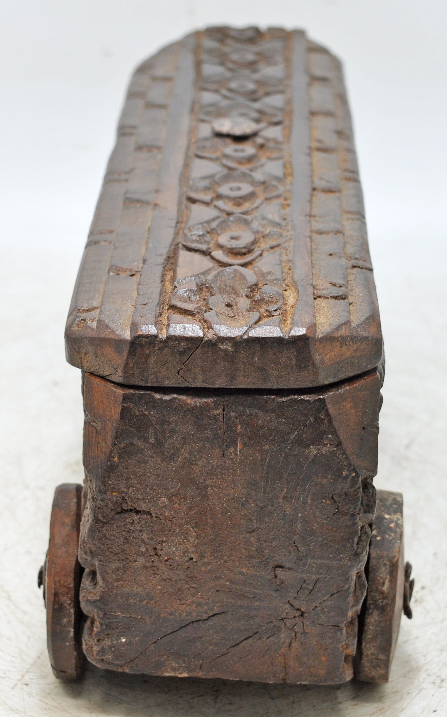 Antique Wooden Kitchenware Spice Box Original Old Fine Hand Carved