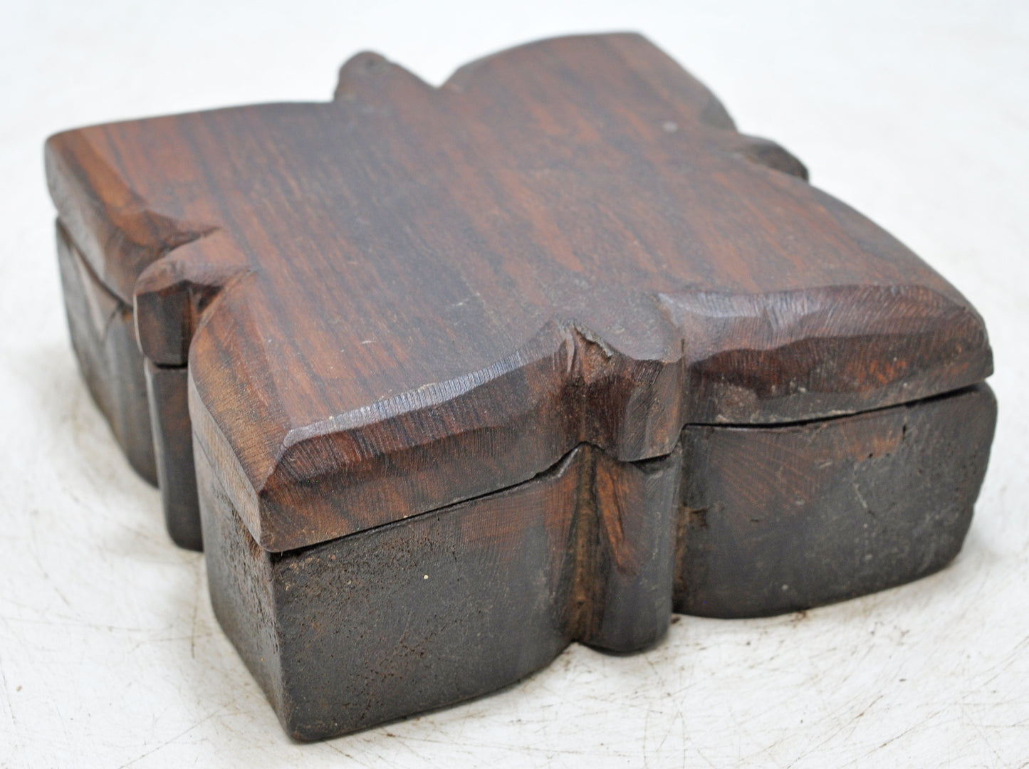 Antique Wooden Kitchenware Spice Box Original Old Hand Carved