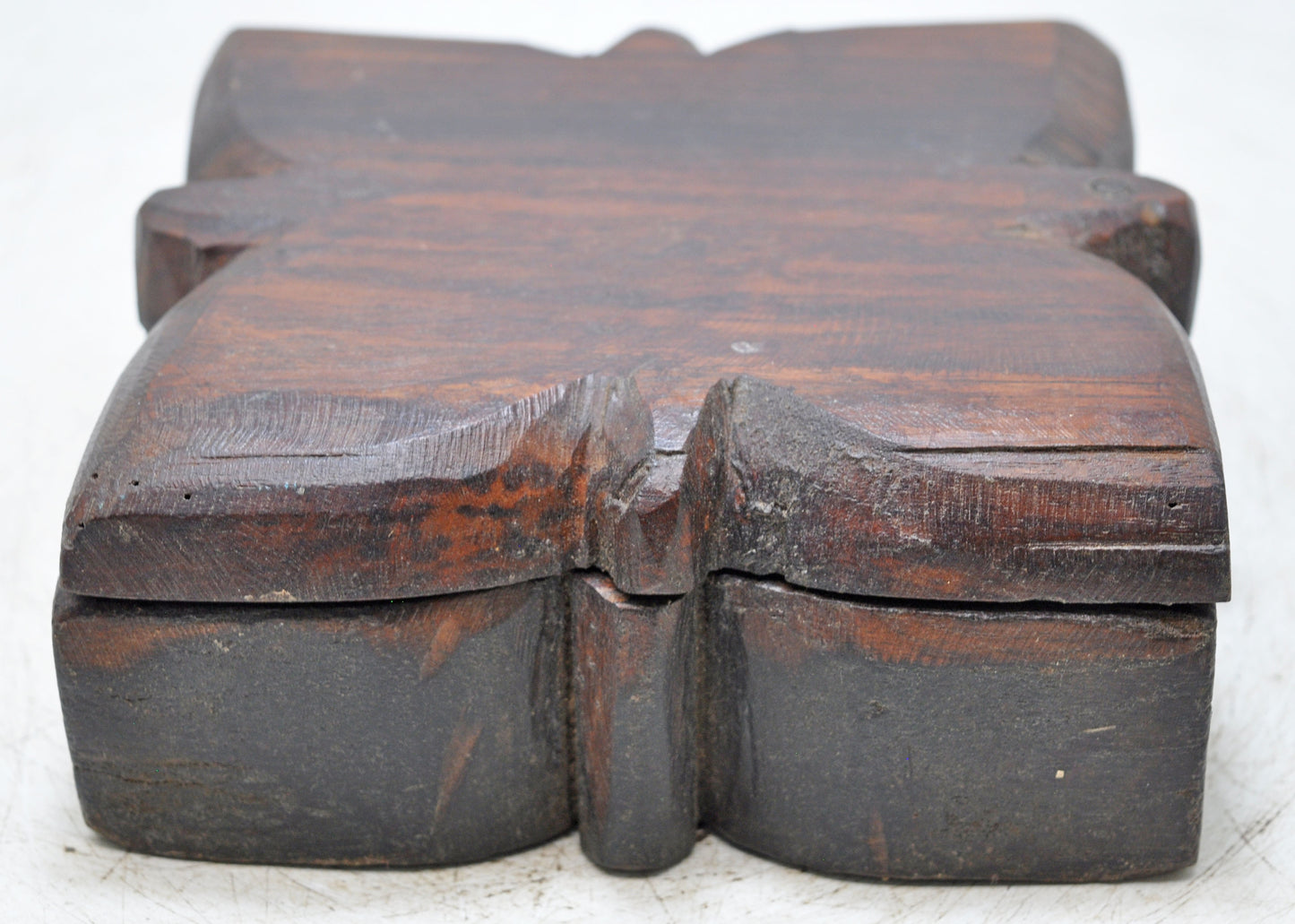 Antique Wooden Kitchenware Spice Box Original Old Hand Carved
