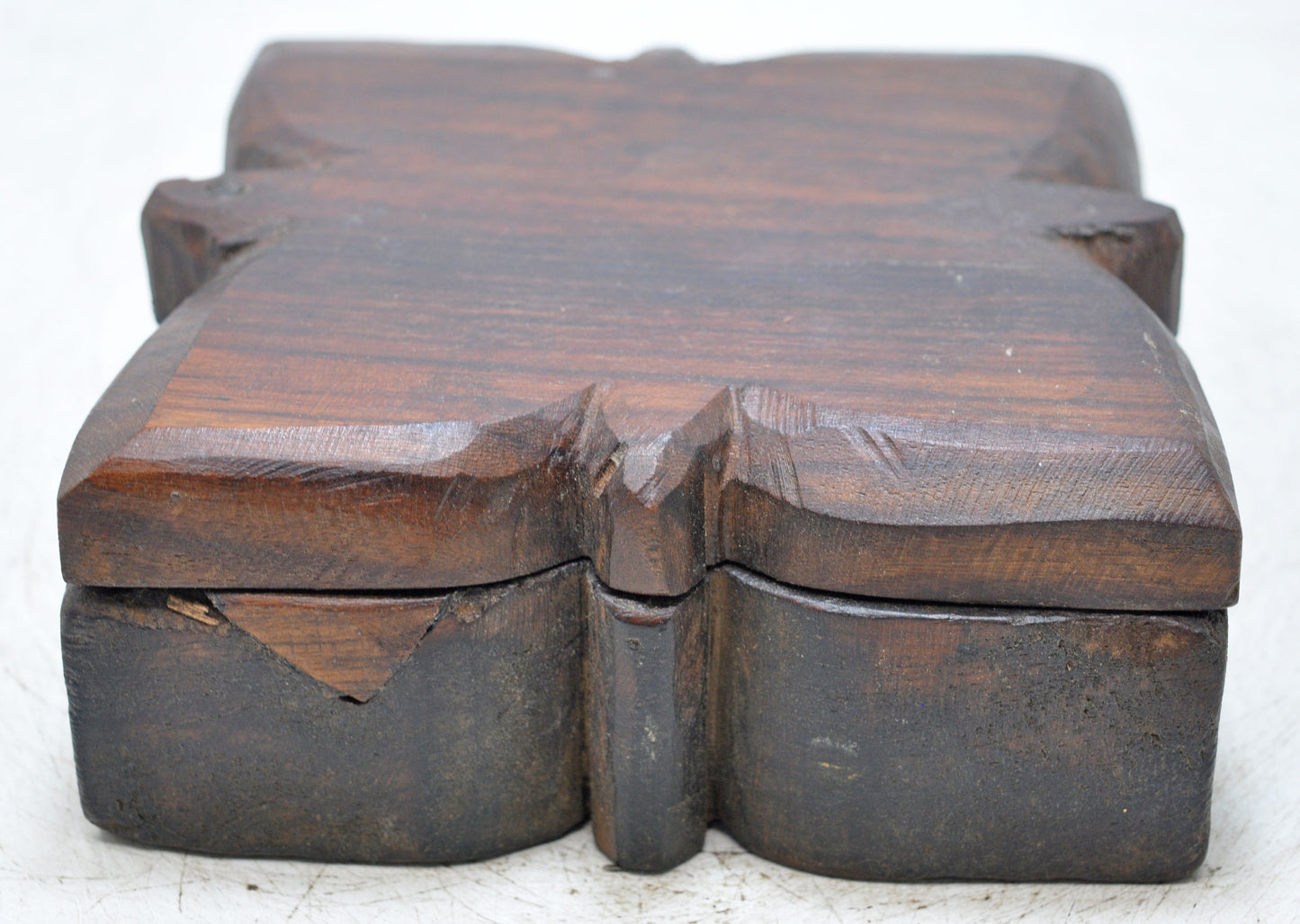 Antique Wooden Kitchenware Spice Box Original Old Hand Carved