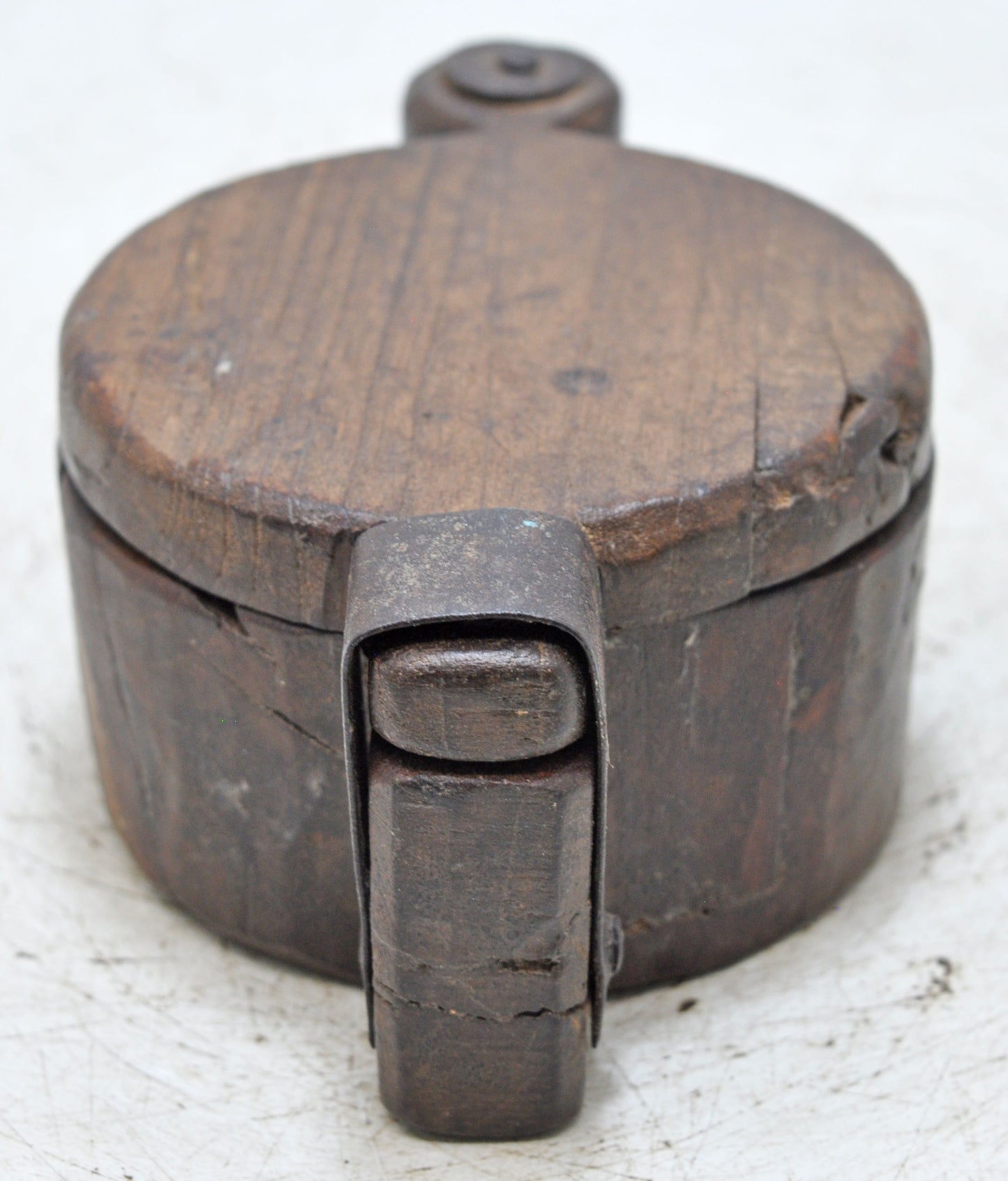 Antique Wooden Kitchenware Spice Box Original Old Hand Carved