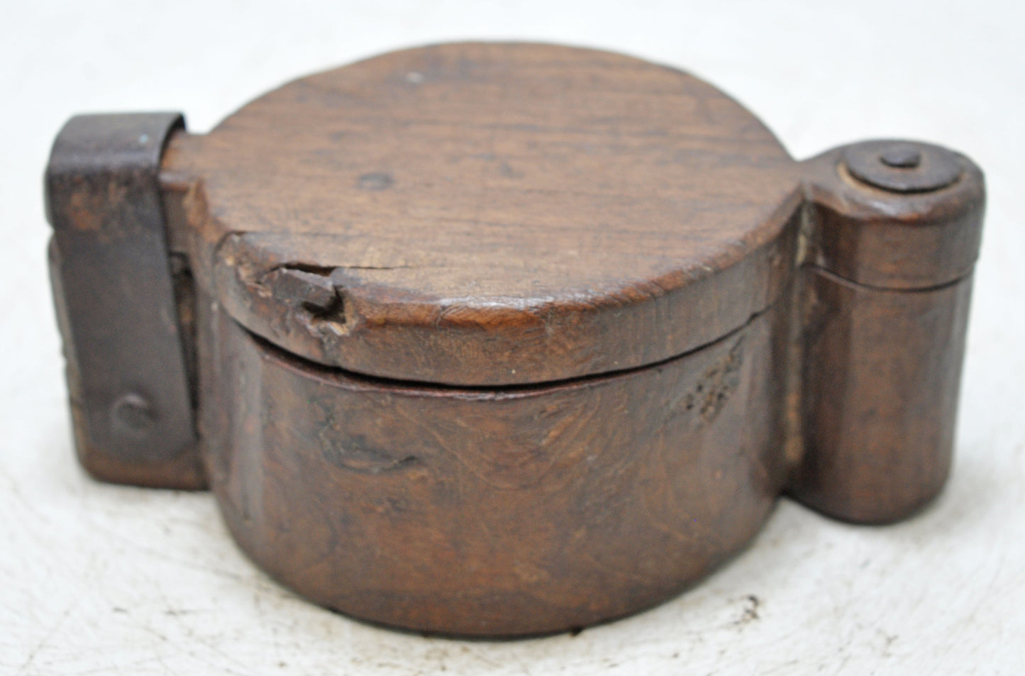 Antique Wooden Kitchenware Spice Box Original Old Hand Carved