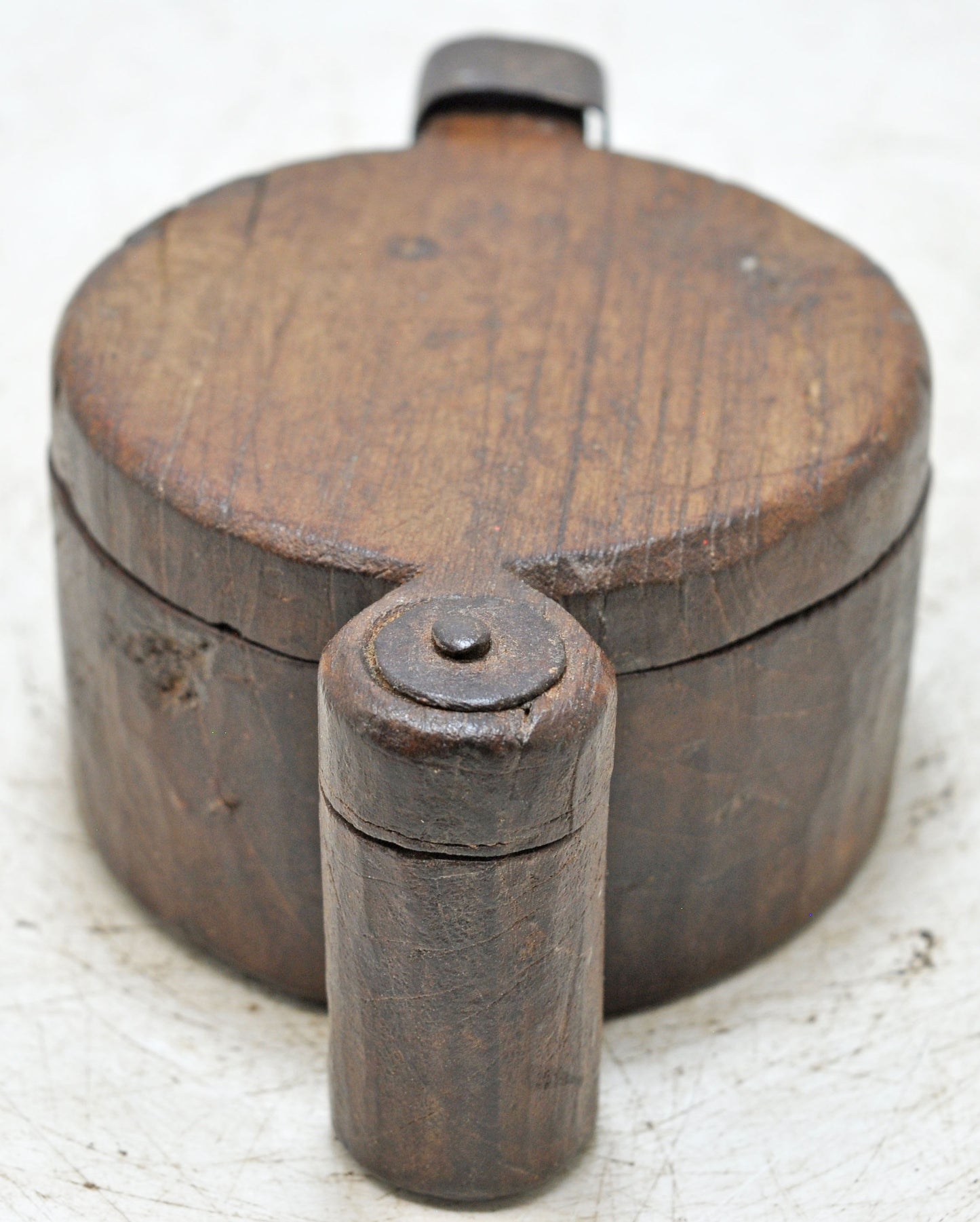 Antique Wooden Kitchenware Spice Box Original Old Hand Carved