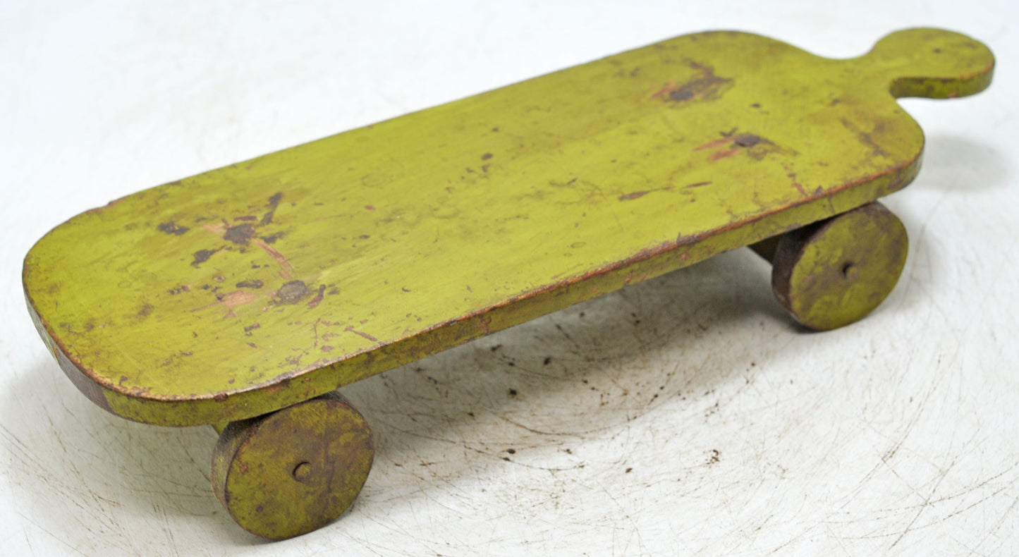 Vintage Wooden Service Tray on Wheels Original Old Hand Crafted