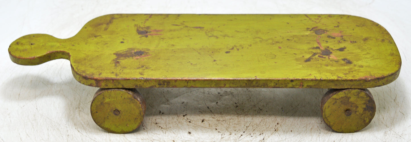 Vintage Wooden Service Tray on Wheels Original Old Hand Crafted