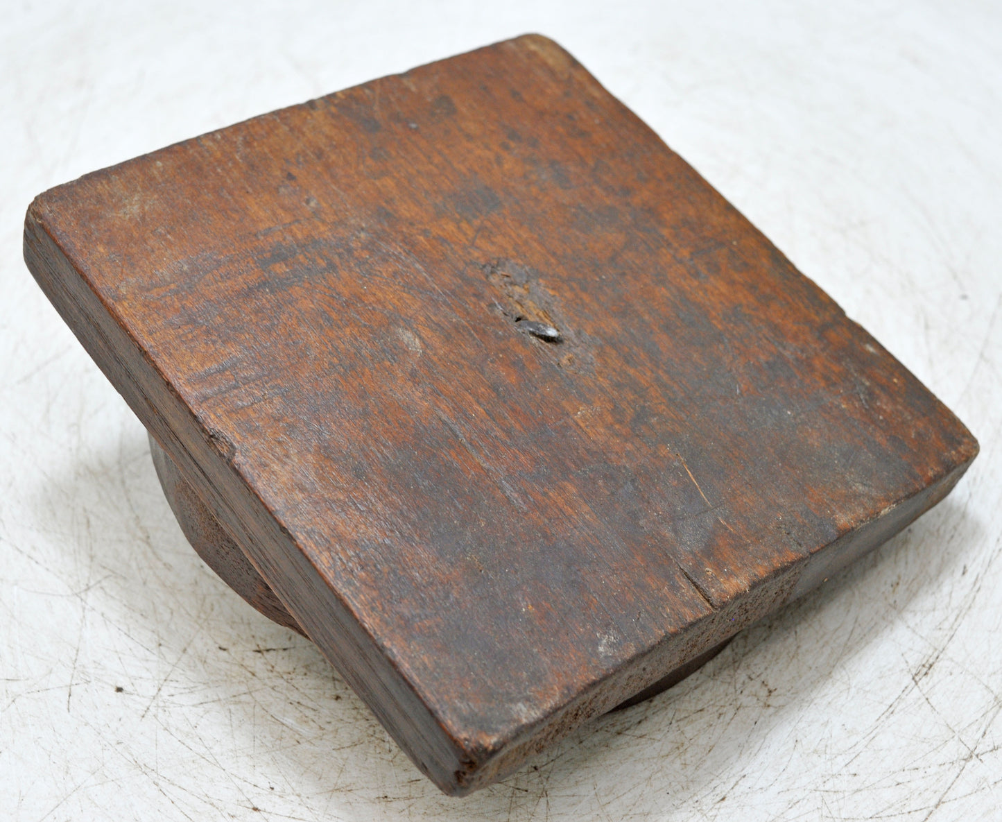 Antique Wooden Grain Grinder Toy Original Old Hand Carved