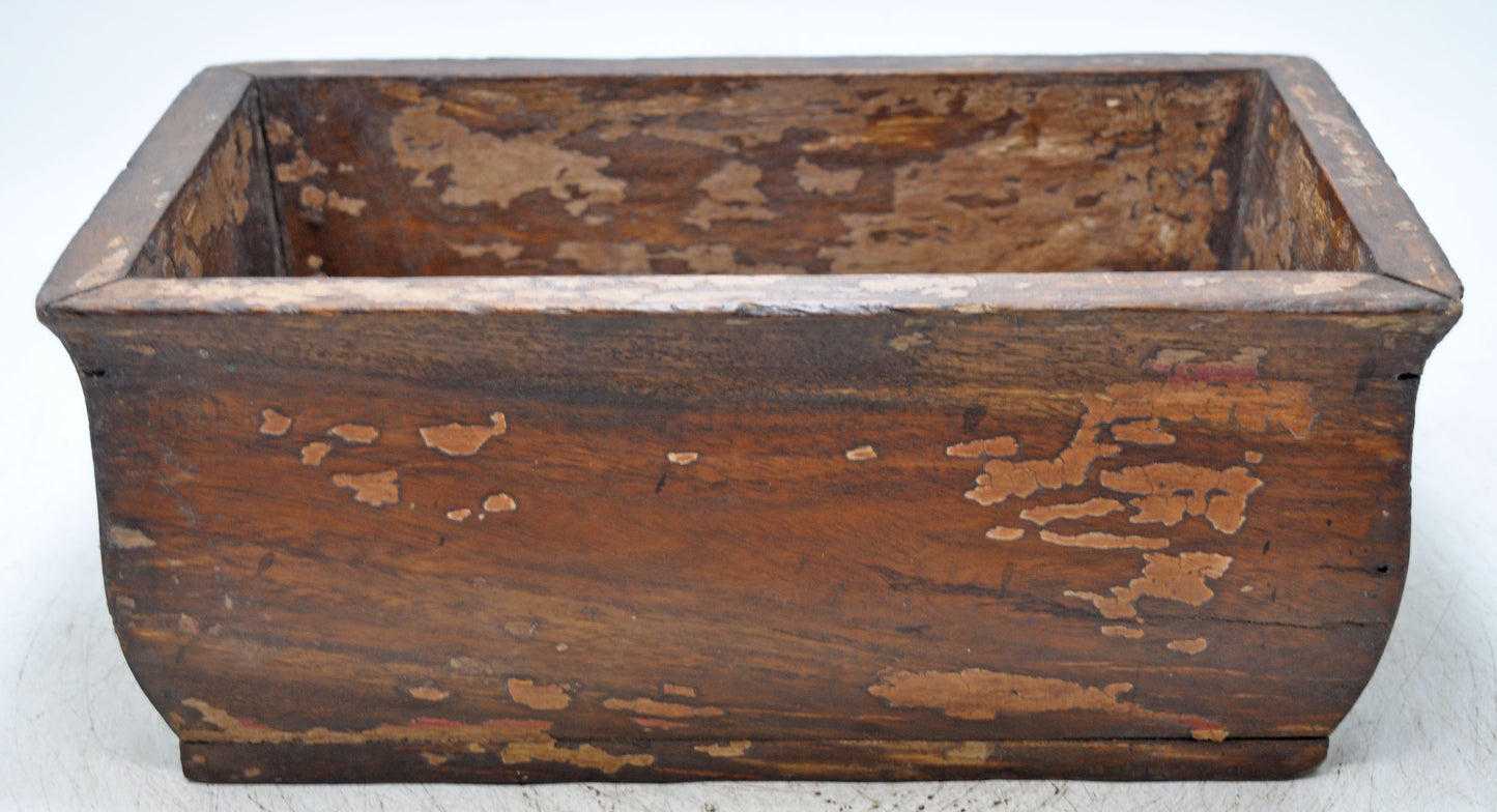 Vintage Wooden Long Planter Basket Original Old Hand Crafted Rustic Painted