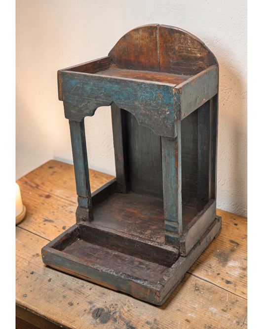 Antique Wooden Puja Worship Temple Pedestal Original Old Hand Crafted