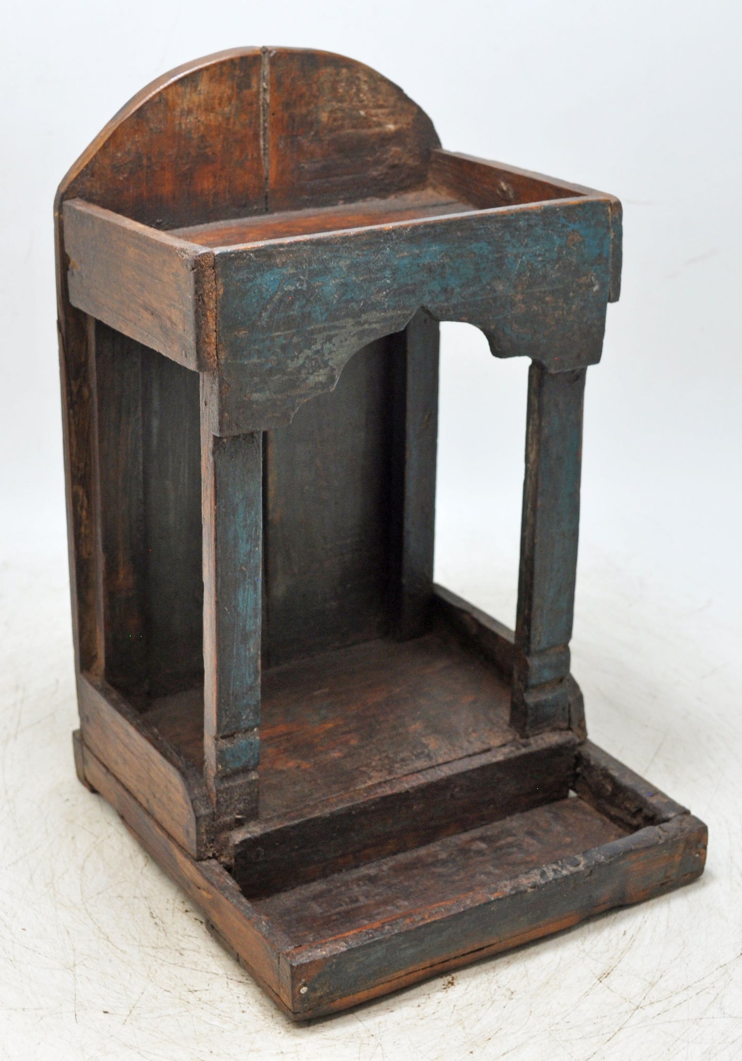 Antique Wooden Puja Worship Temple Pedestal Original Old Hand Crafted