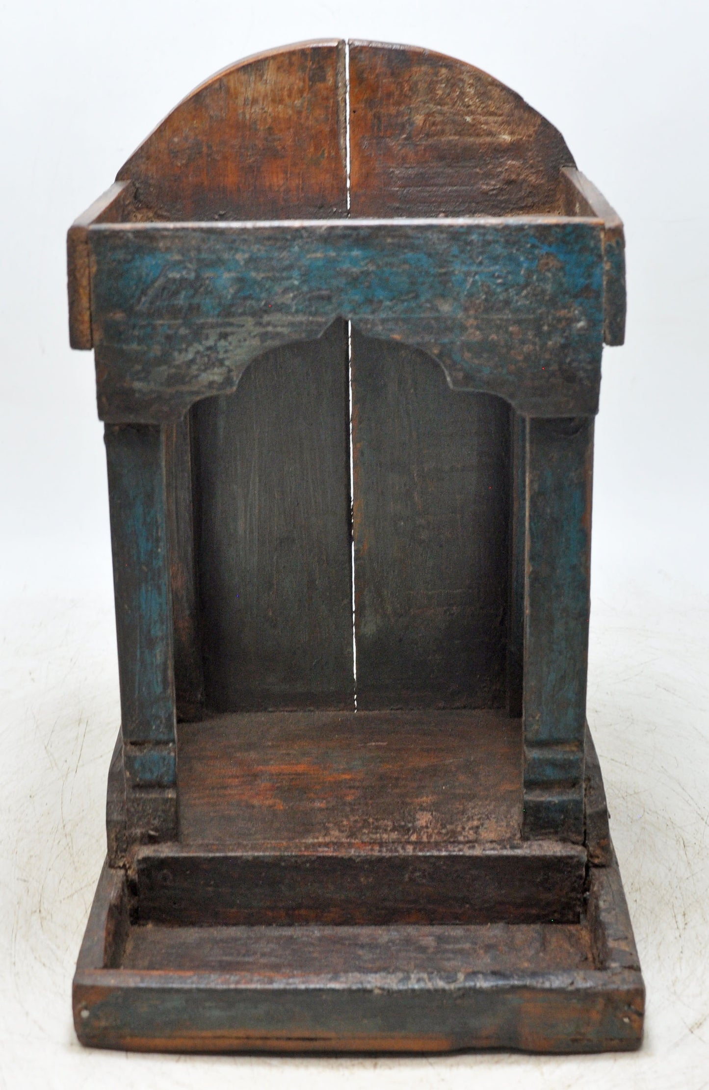 Antique Wooden Puja Worship Temple Pedestal Original Old Hand Crafted
