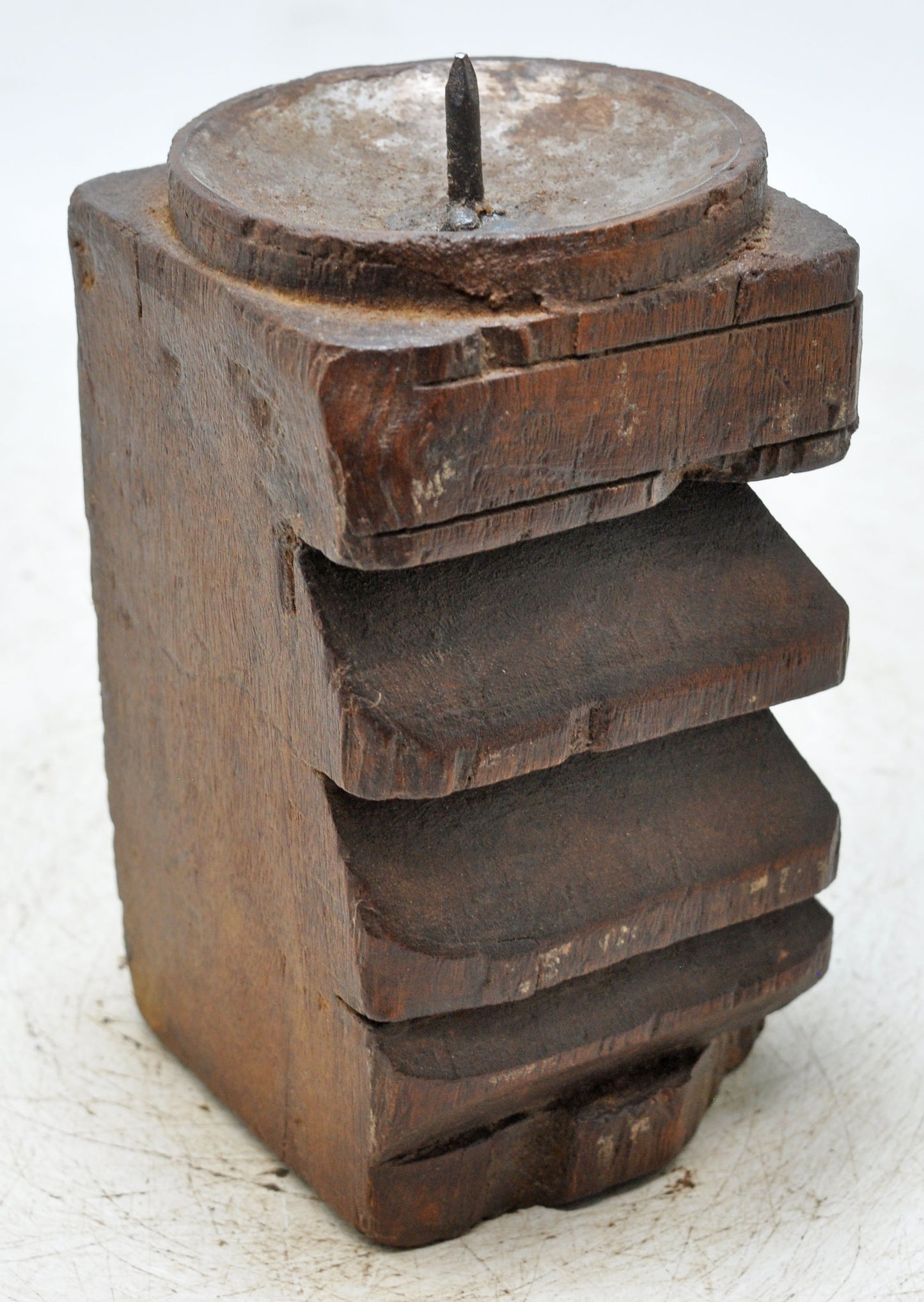 Antique Wooden Paga Candle Holder Stand Original Old Hand Carved