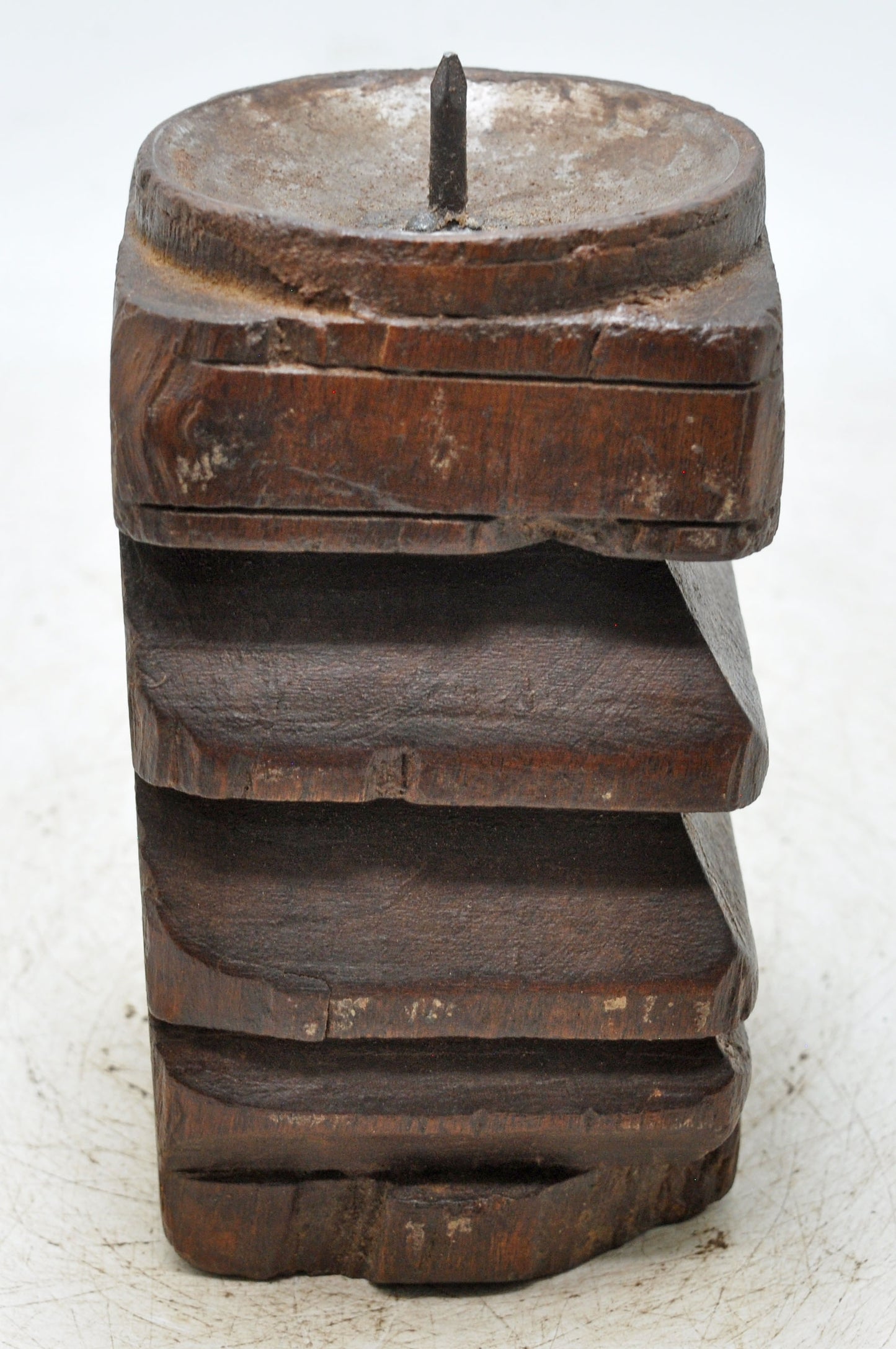 Antique Wooden Paga Candle Holder Stand Original Old Hand Carved