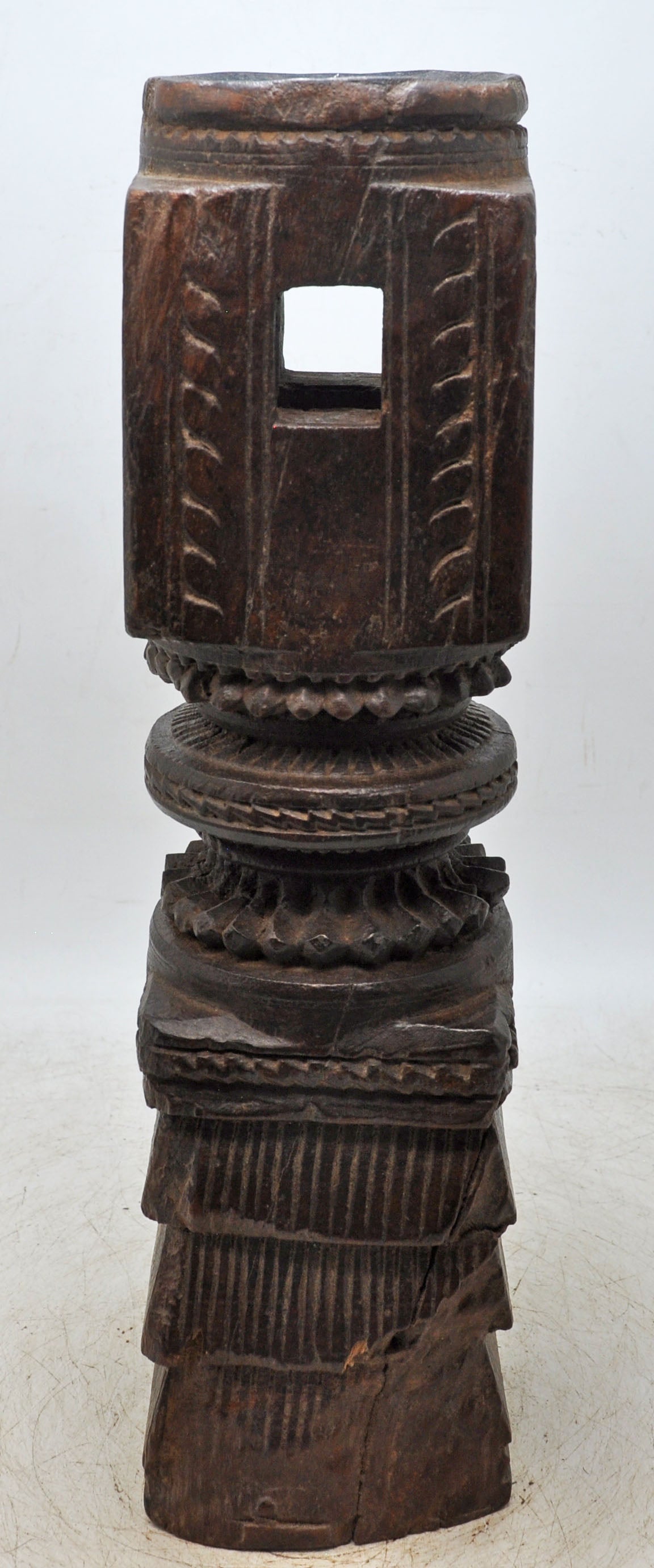 Antique Wooden Paga Candle Holder Stand Original Old Very Fine Hand Carved