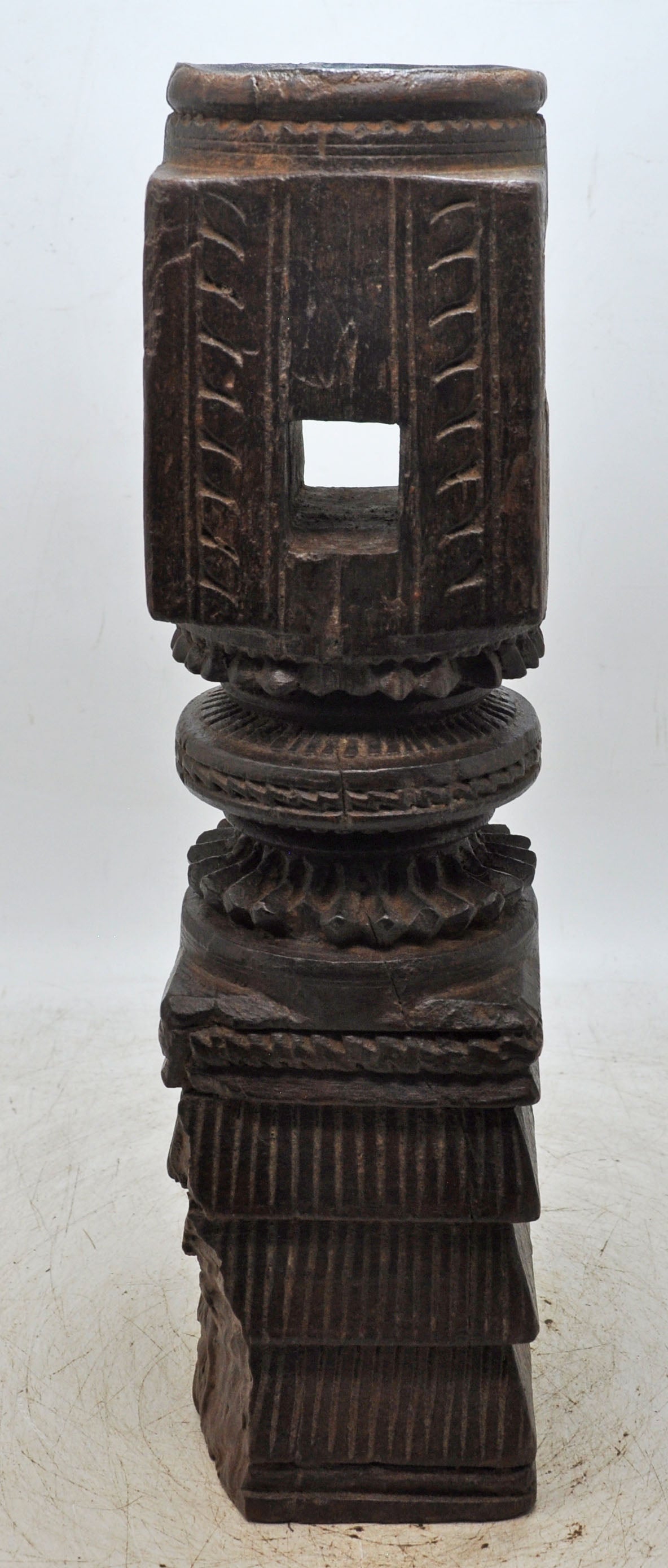Antique Wooden Paga Candle Holder Stand Original Old Very Fine Hand Carved