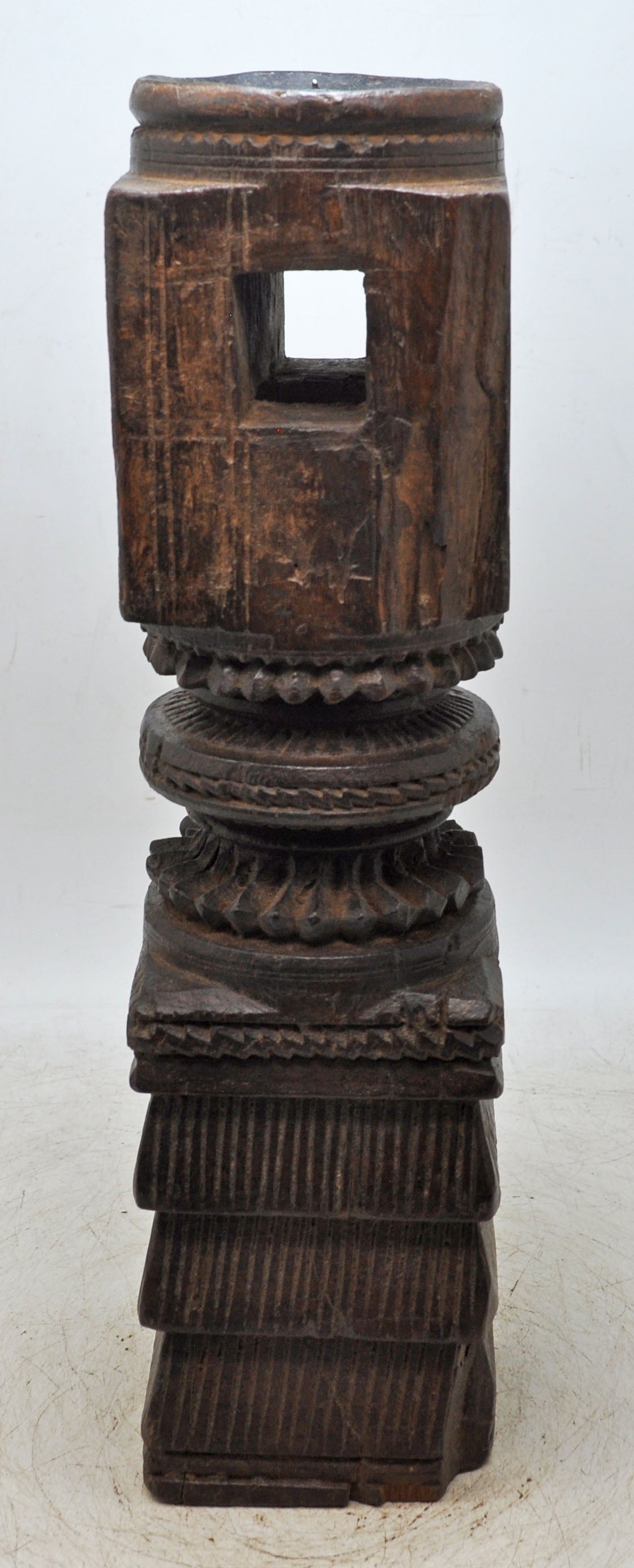 Antique Wooden Paga Candle Holder Stand Original Old Very Fine Hand Carved