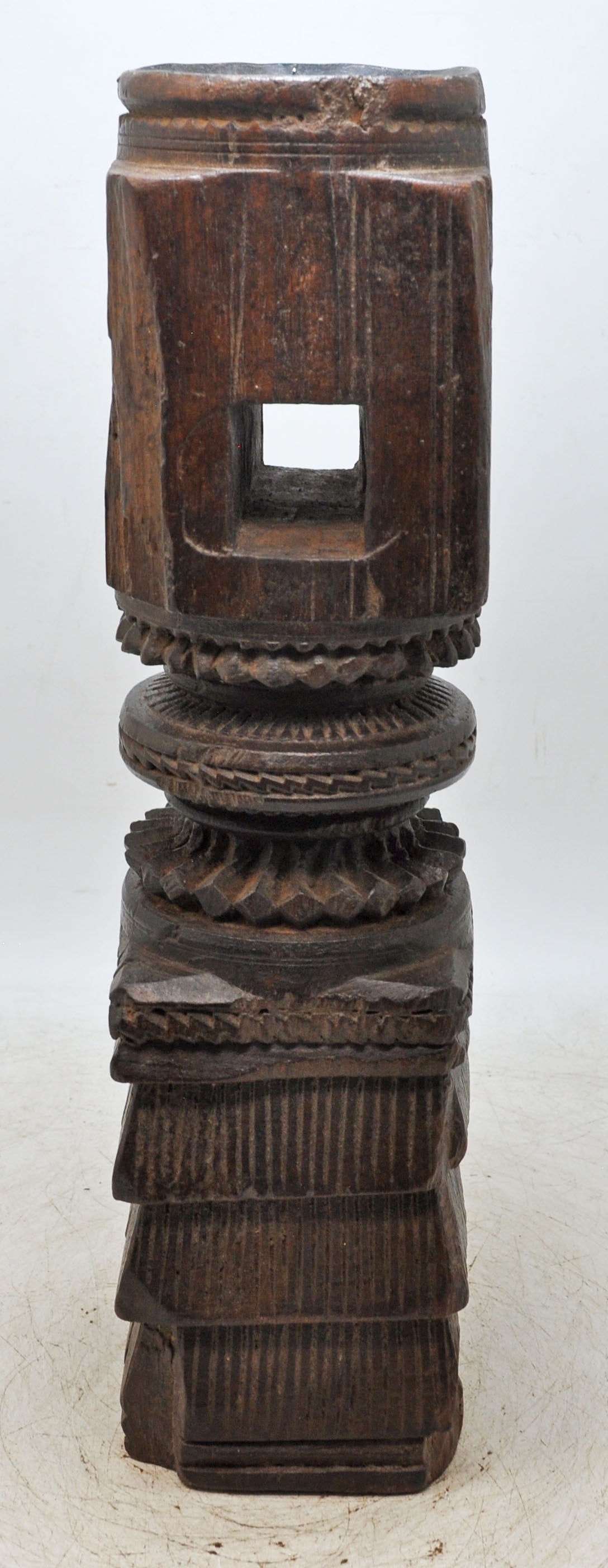 Antique Wooden Paga Candle Holder Stand Original Old Very Fine Hand Carved