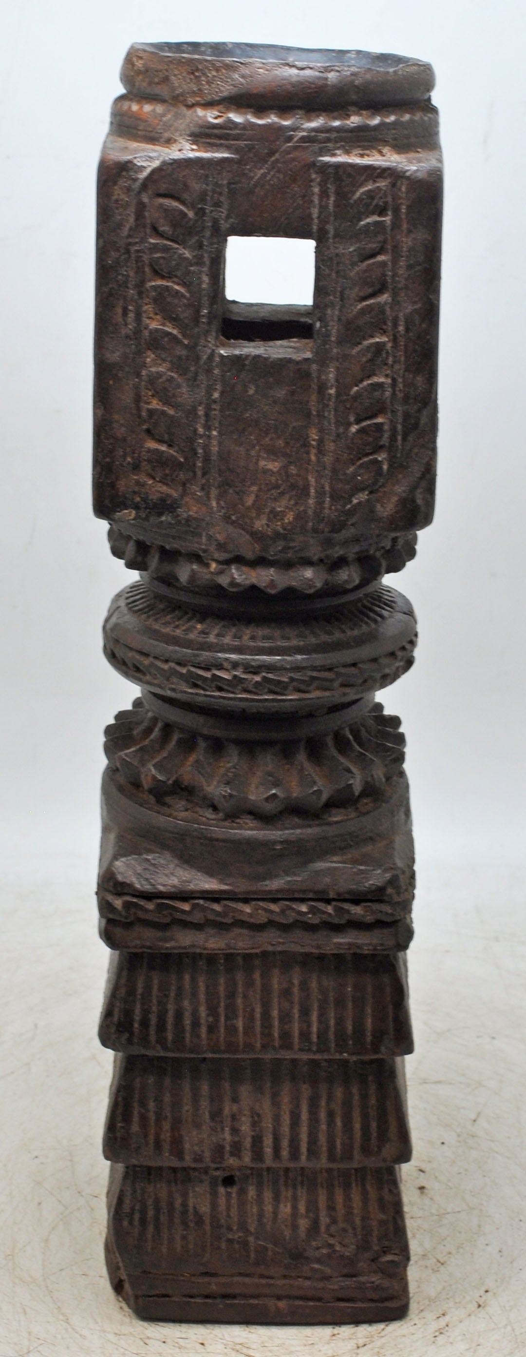 Antique Wooden Paga Candle Holder Stand Original Old Very Fine Hand Carved