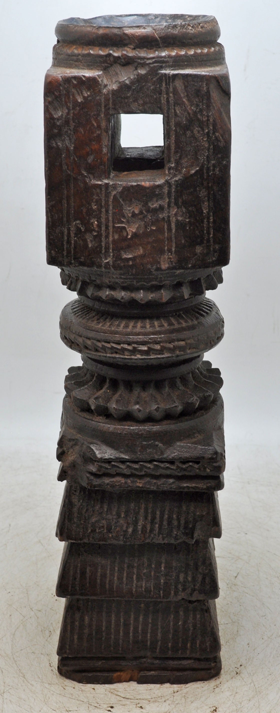 Antique Wooden Paga Candle Holder Stand Original Old Very Fine Hand Carved