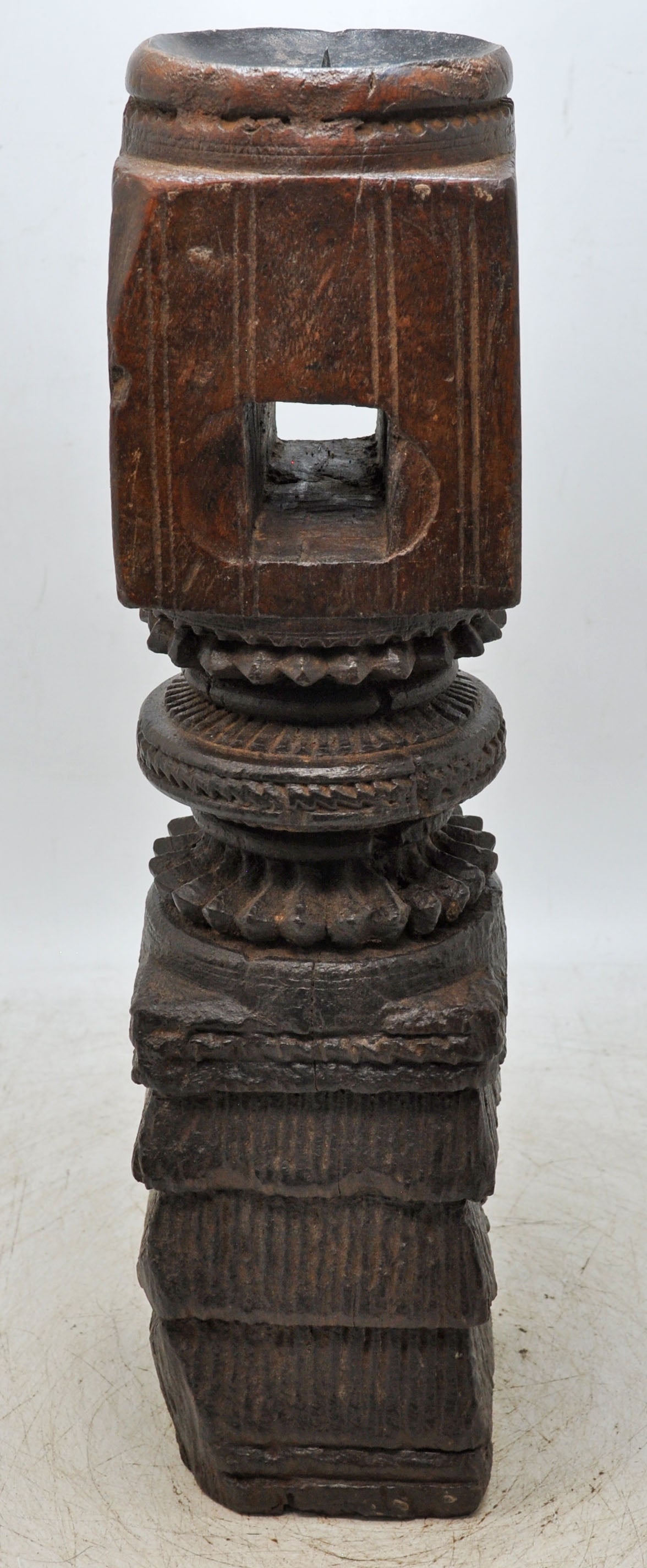 Antique Wooden Paga Candle Holder Stand Original Old Very Fine Hand Carved