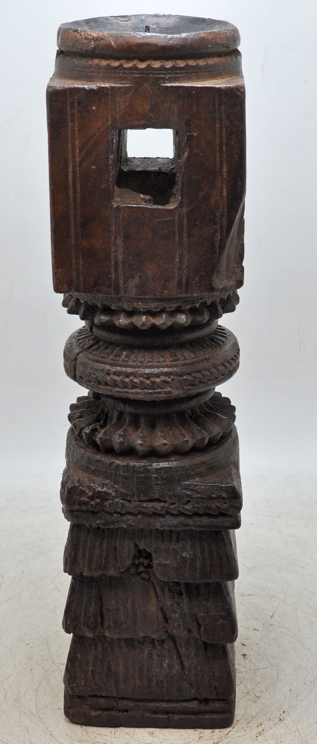 Antique Wooden Paga Candle Holder Stand Original Old Very Fine Hand Carved